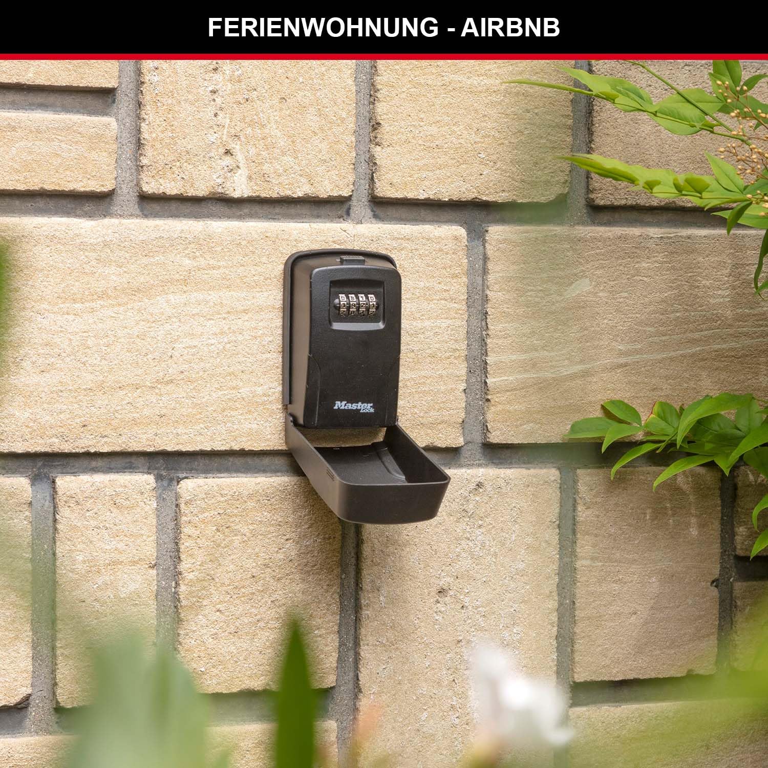 MASTER LOCK Schlüsselkasten mit Nummernschloss für Wandmontage, Abnehmbarer Abdeckung, Mittelgroß, Außenbereich, mit Befestigungsmaterial, 5430EURD