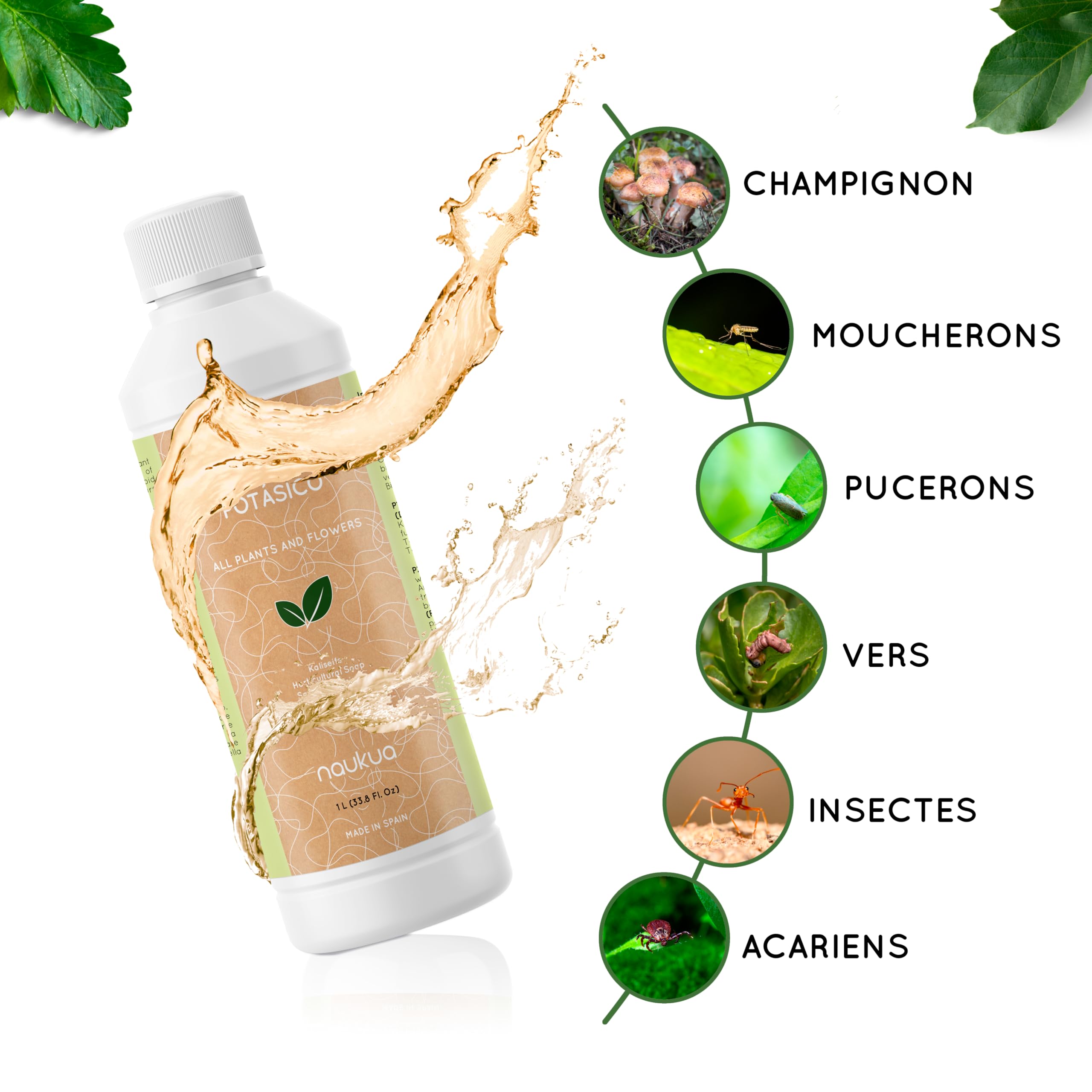 1L Savon Potassique Concentré - 100% Naturel Ecologique - Améliore et Active Les défenses Naturelles des Plantes d'intérieur et d'extérieur - Agit Rapidement et efficacement
