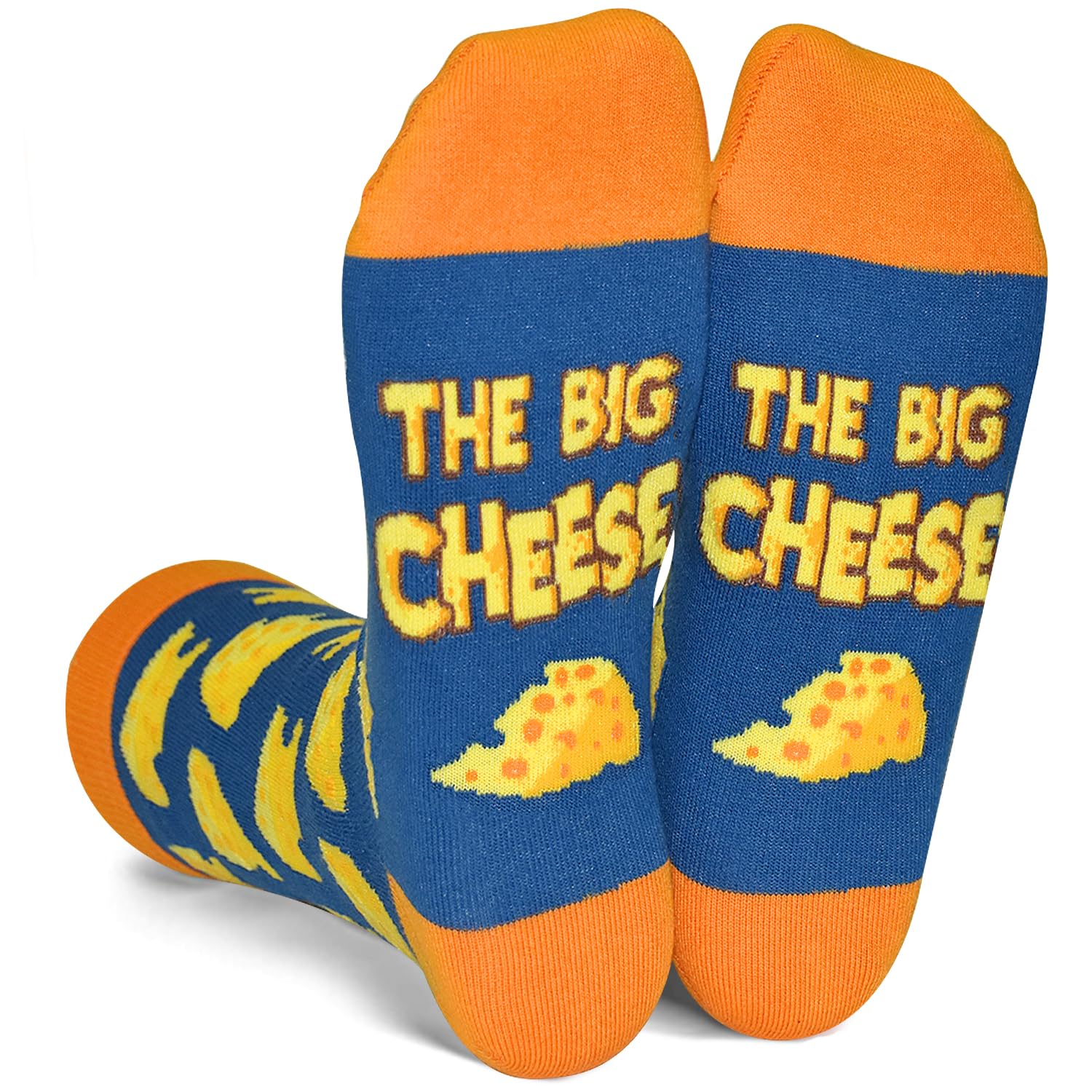 GOLIN Funny Cheese Gifts Unisex Novelty Cheese Crew Socks Food Gifts for Cheese Lover, Cheese, Medium