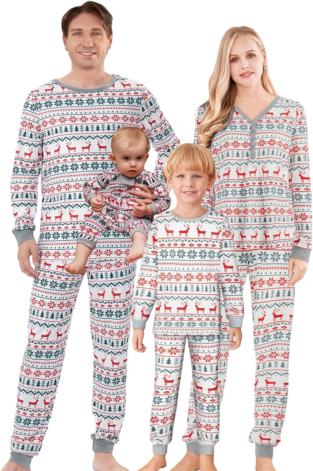 VUNFUPO Christmas Pajamas for Family 2023 Family Matching Outfits Xmas Long Sleeve Family Jammies Matching Holiday Pajamas
