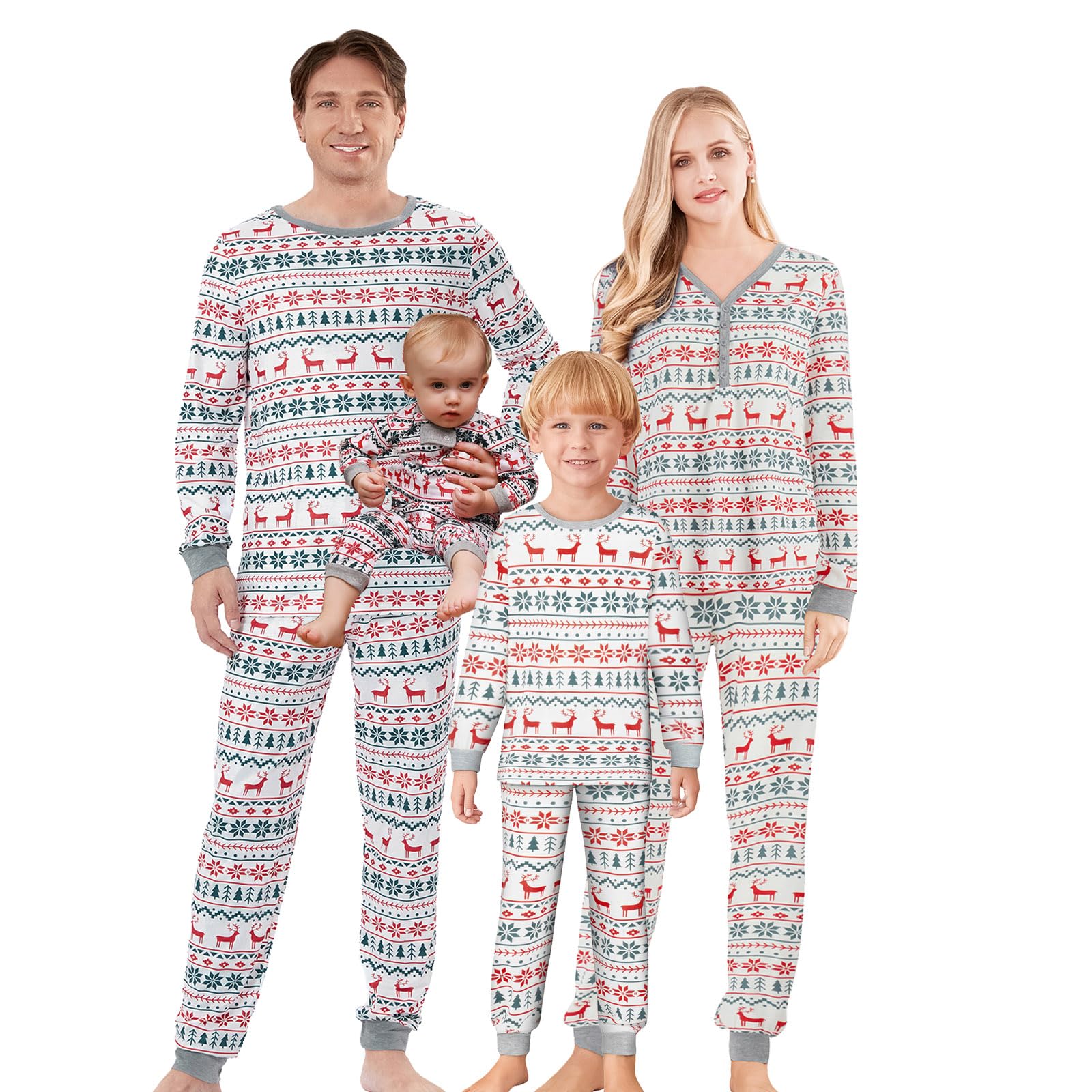 VUNFUPO Christmas Pajamas for Family 2023 Family Matching Outfits Xmas Long Sleeve Family Jammies Matching Holiday Pajamas