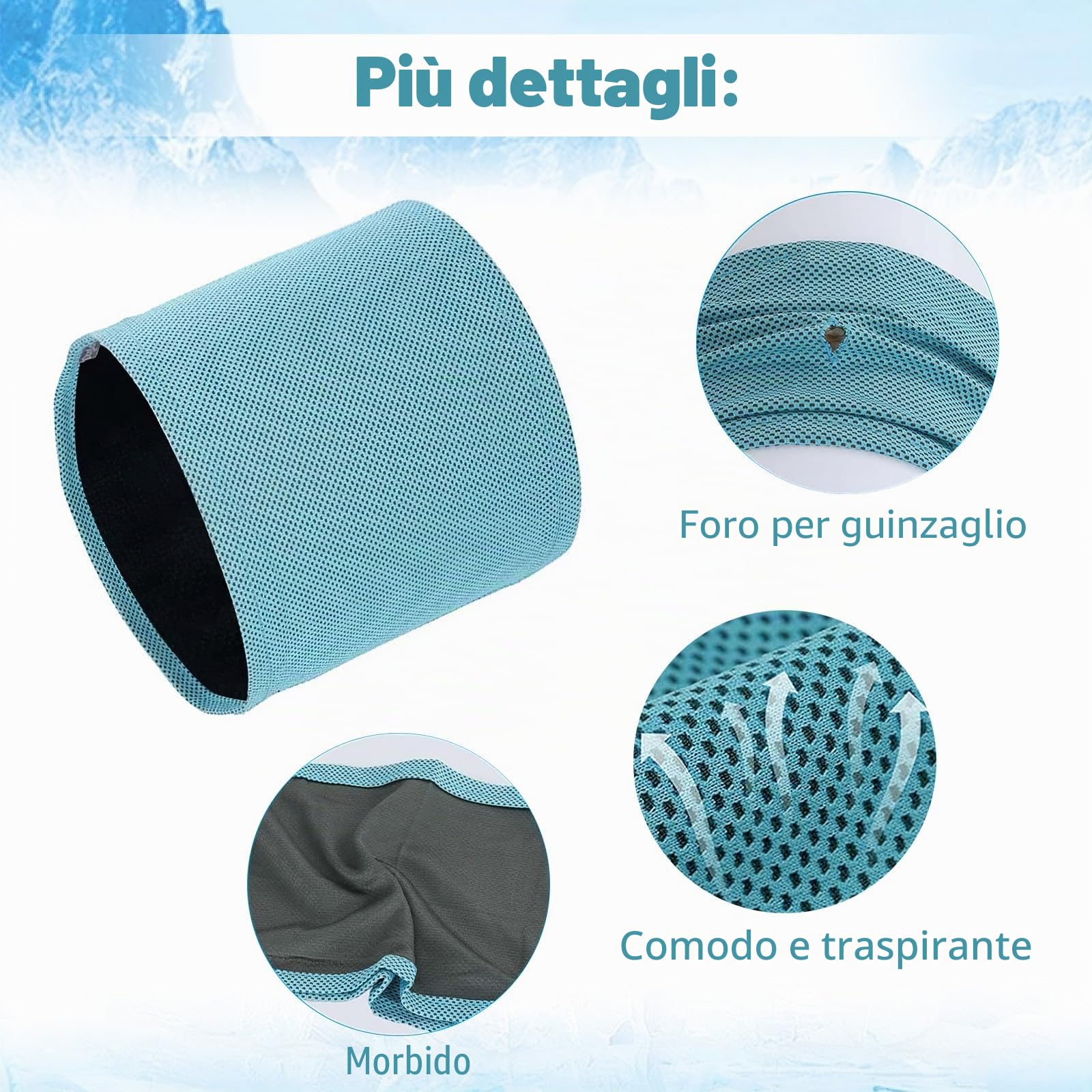 Bandana Rinfrescante per Cani,Collare Rinfrescante per Cani, Sciarpa per il Ghiaccio per Cani, Traspirante Bandana Rinfrescante Istantanea per Cani, per Cani Animali Domestici in Estate (Blu/L)