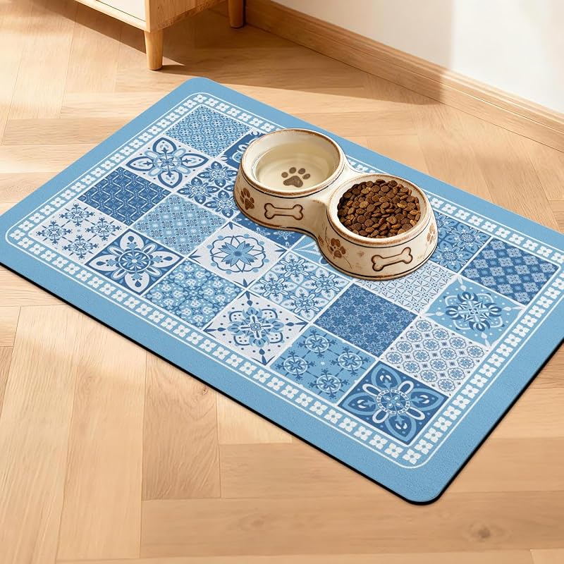 Tapete para Alimentação de Cães e Gatos Impermeável Antiderrapante 60,96 x 40,64 cm DDPODNQAK