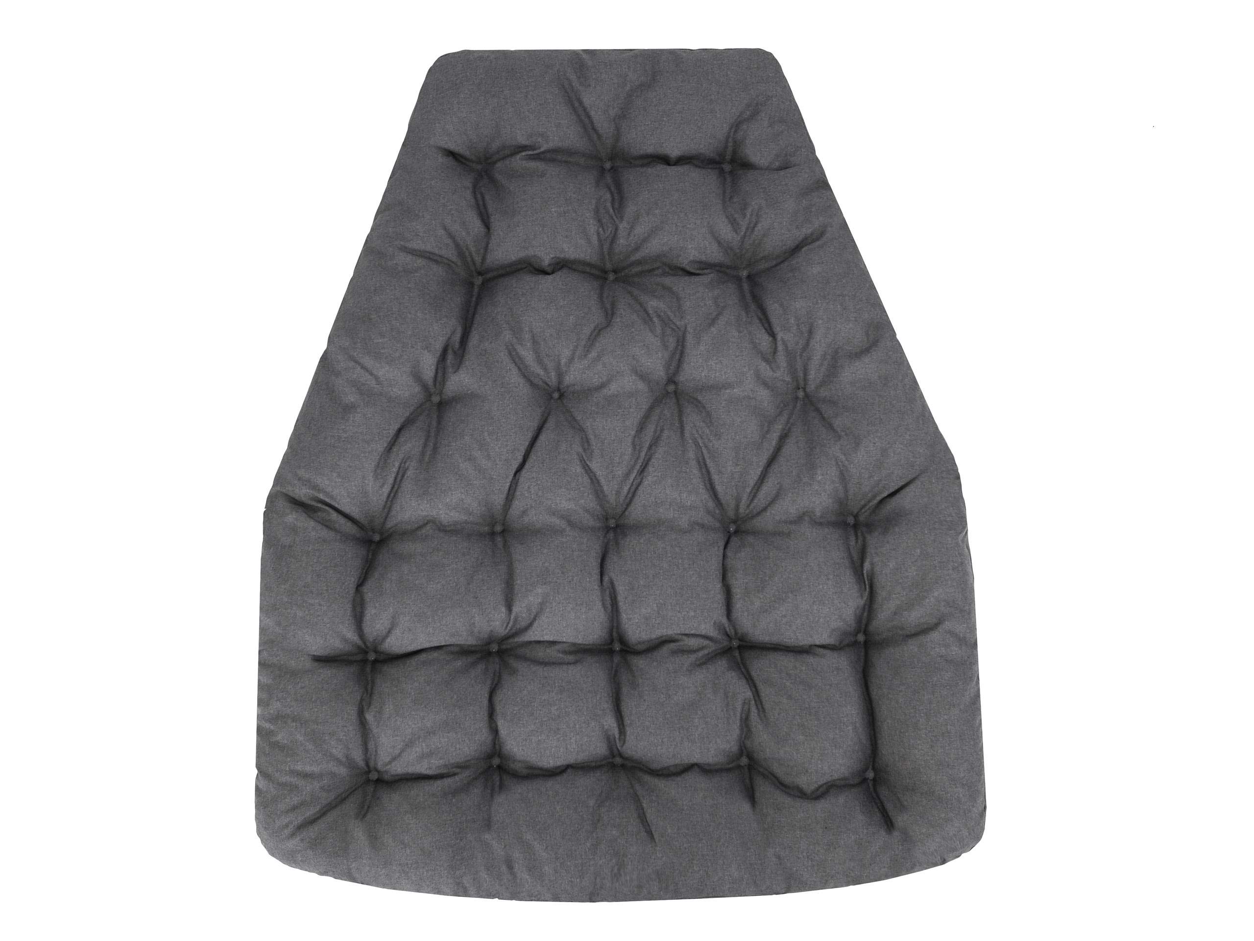 Cuscino per poltrona sospesa, cuscino per altalena sospesa in polyrattan/rattan, cuscino per altalena, cuscino per schienale in colore grafite