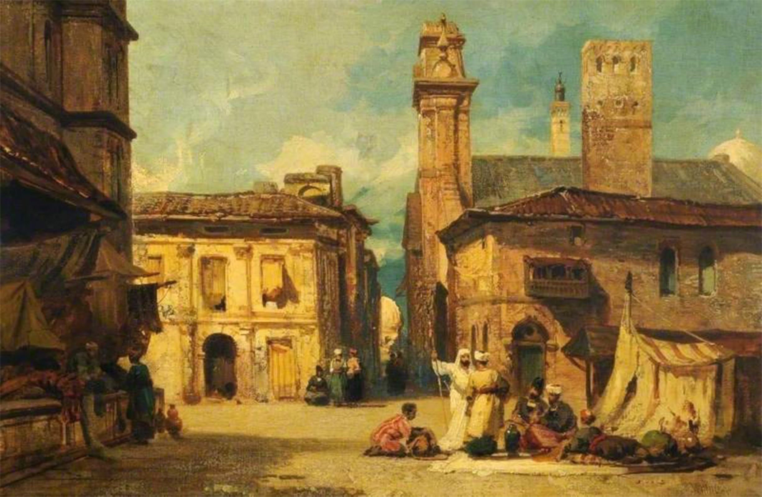 POSTERIIk Vintage Print Pop Art Landscape Artwork Scene in Algiers by William Muller Art Prints for Office Home Decor 60x90cm