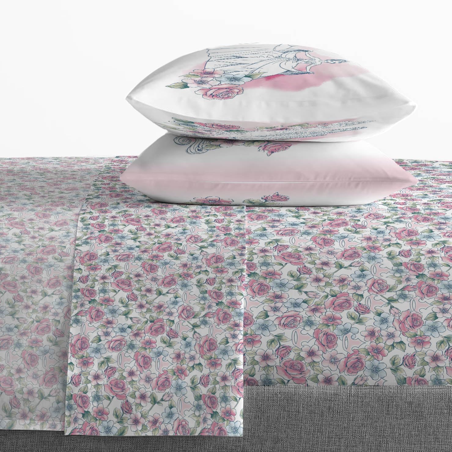 Jay Franco Kids Sheet Set with Fitted, Flat Sheets & Pillow Cover - Ultra-Soft Bedding with Pillowcase for Room Decor, Pink - Disney Princess, 4 Piece Full - Image 6