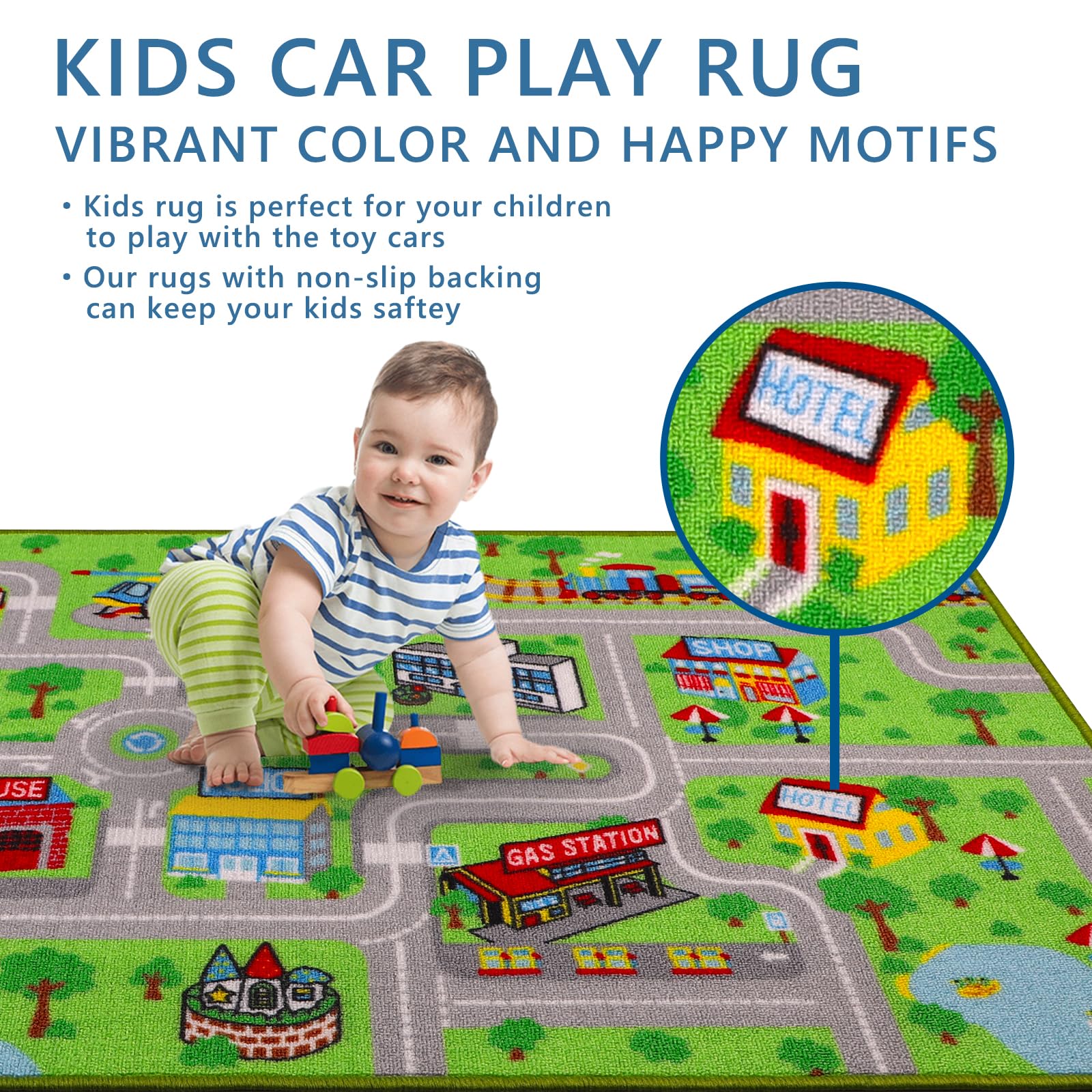 Auto tapijt | auto speelmat voor kinderen | antislip wegmat voor