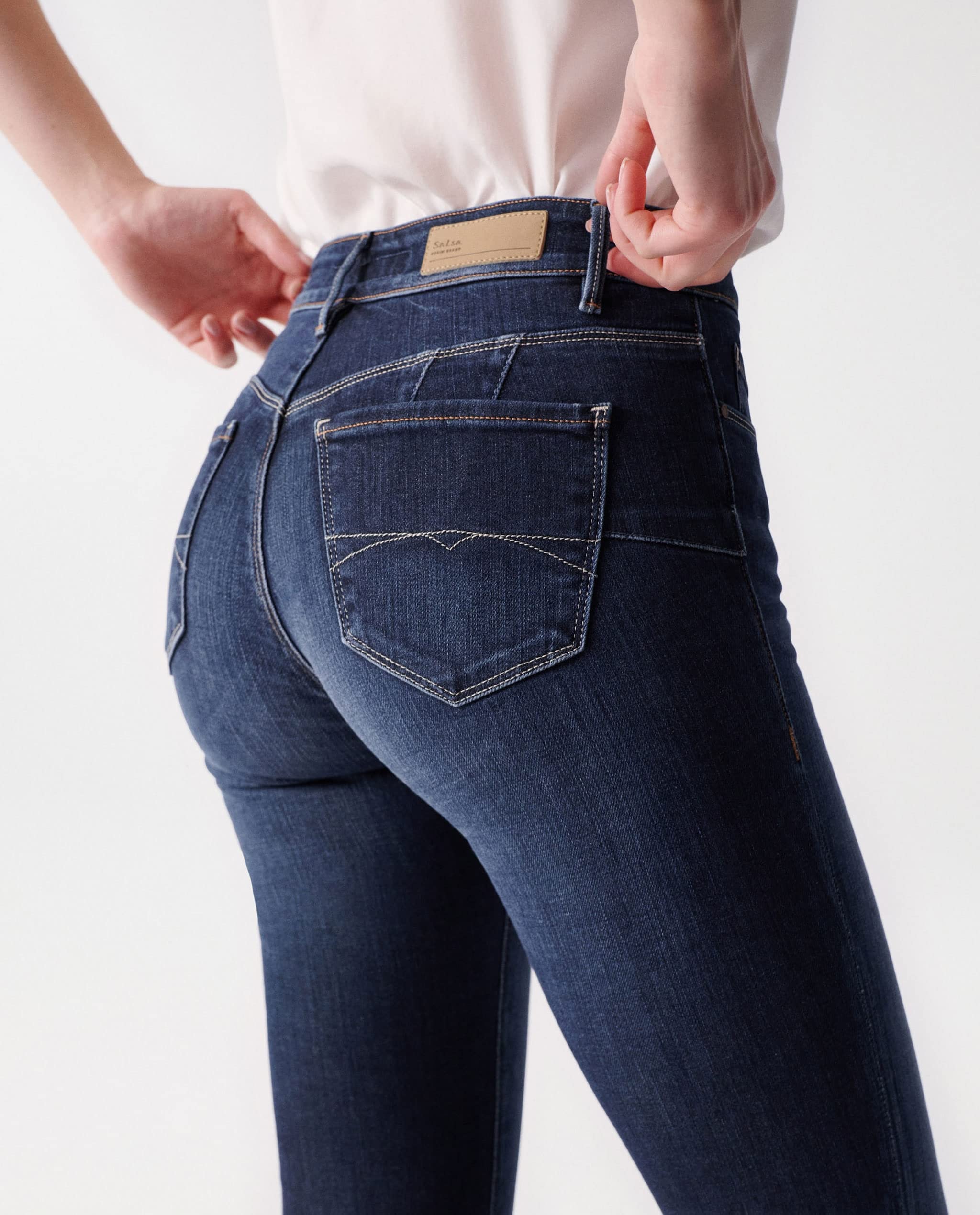 Salsa Push Up Destiny - Pantalones Vaqueros Ajustados con Lavado Oscuro, Blau, W25