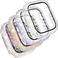 Vista 1 de CHANCHY Paquete de 4 fundas compatibles con Apple Watch de 1.654 pulgadas con protector de pantalla, 200 carcasas brillantes con diamantes