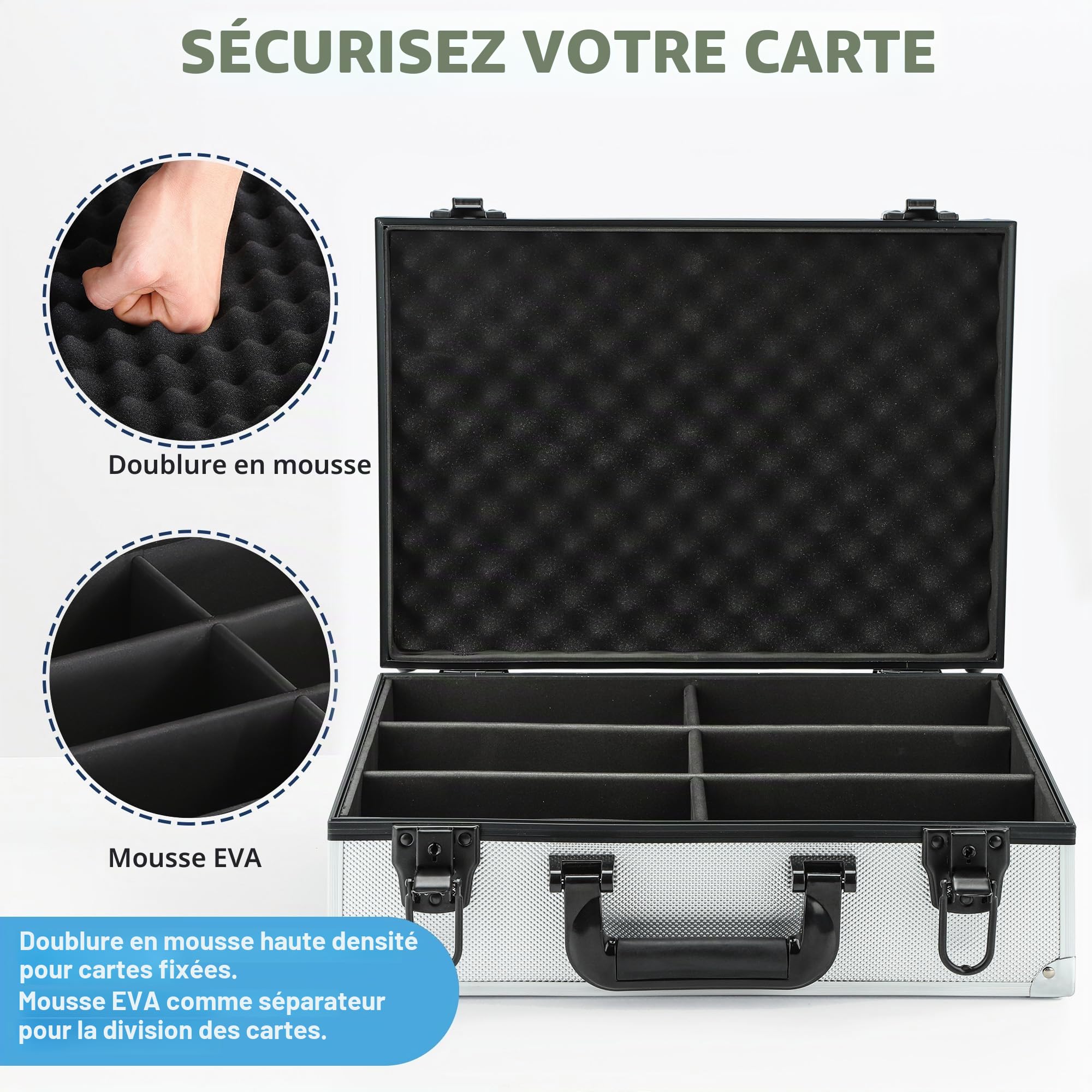 TCGUARD Toploader Boîte de Rangement pour Cartes 3" x 4" 35PT - Étanche, Antidérapante, avec Séparateurs - pour Cartes à Collectionner et Cartes de Sport - Bleue (Plus de 600 Chargeurs par Le Haut)