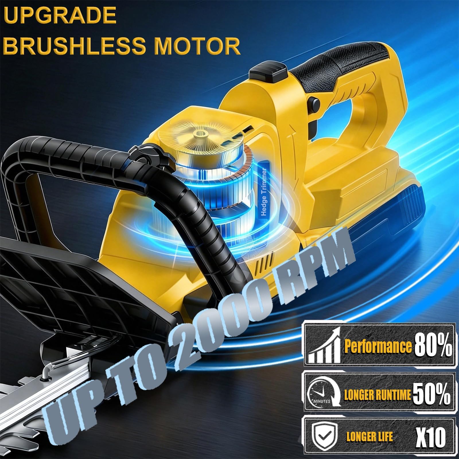 Recortadora de setos inalámbrica compatible con batería DEWALT de 20 V máx