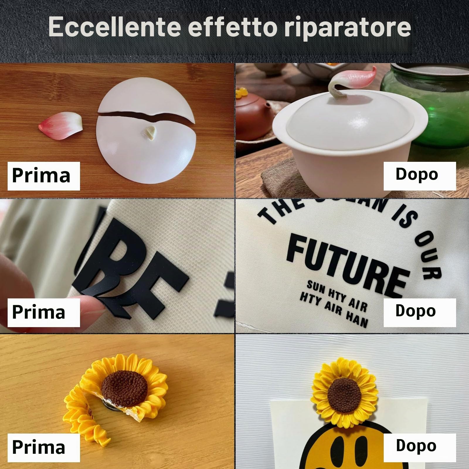 Colla Epossidica Bicomponente, 250 ml 5 Minuti Colla Epossidica, Presa Rapida, Trasparente, Colla Bicomponente per Riparare Ceramica, Porcellana, Vetro, Legno, Plastica, ecc