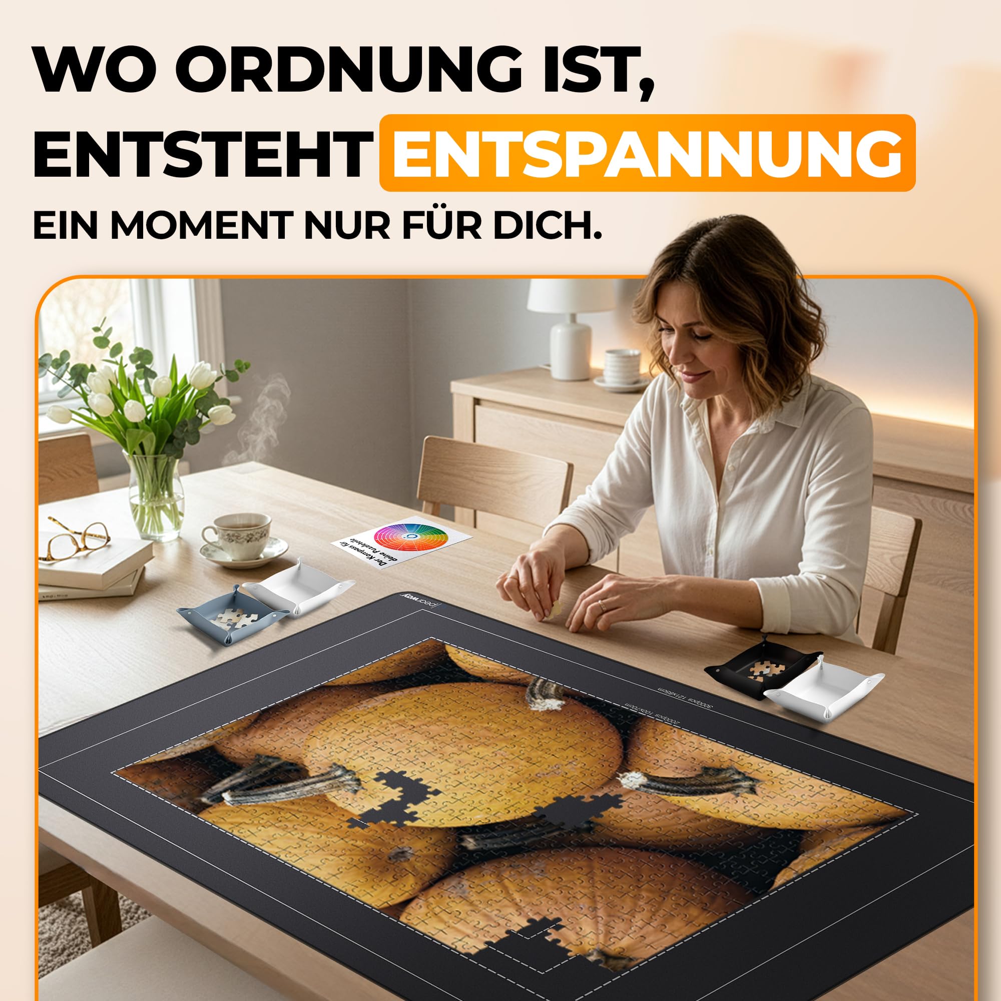 PEARWAY Mata puzzle premium, 3000 elementów, o gładkiej powierzchni i antypoślizgowym spodu, mata 94 x 56 cm, idealna podkładka pod puzzle, dywan puzzli, akcesoria do puzzli