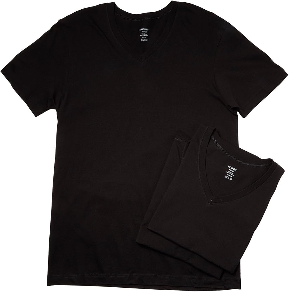 Essential Cotton 3 Pack V-Neck T-Shirt,Black,Small | Amazon.com