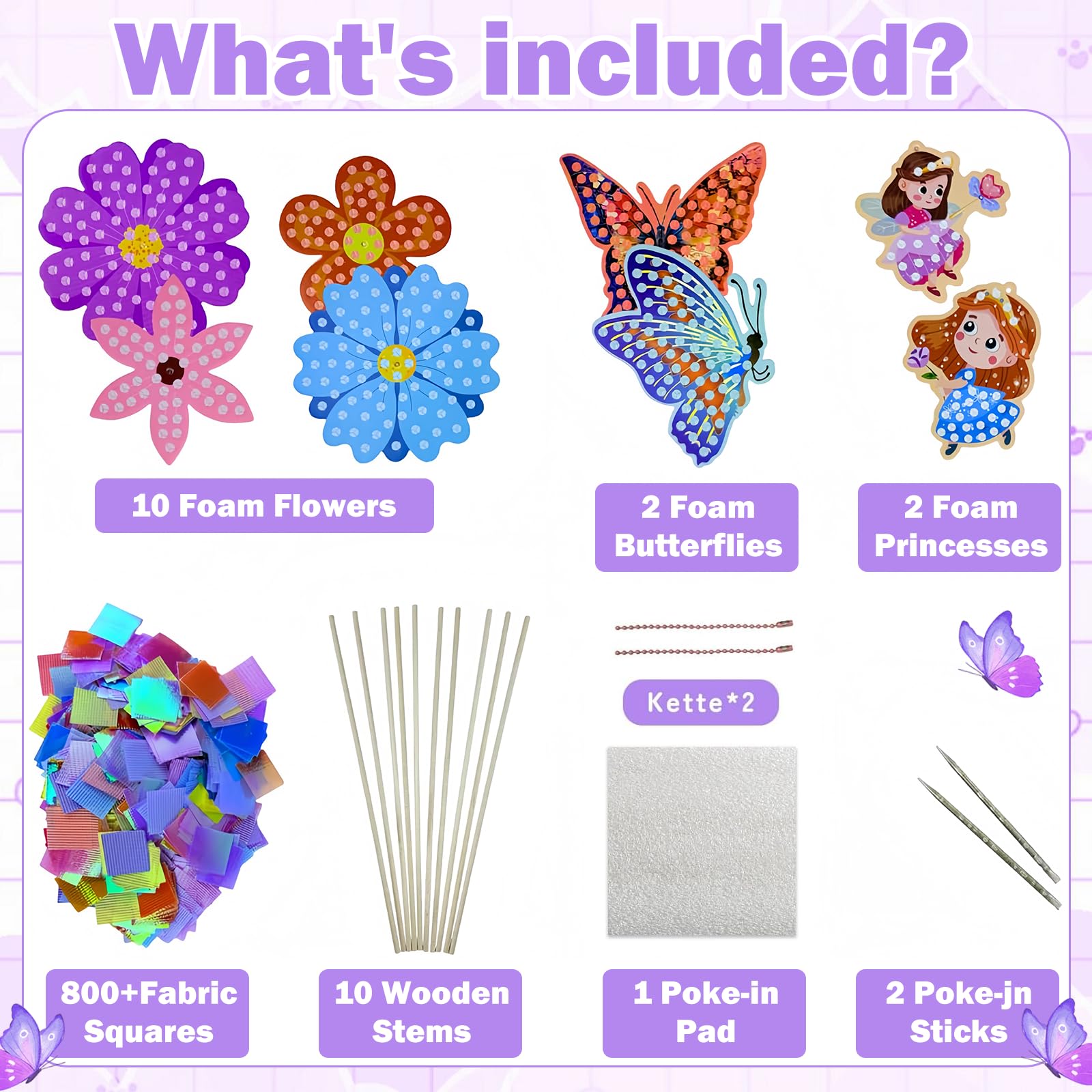 PANYI Set de Bricolage Fleurs Enfants Kit Créatif Fille Cadeaux 4-6 Ans