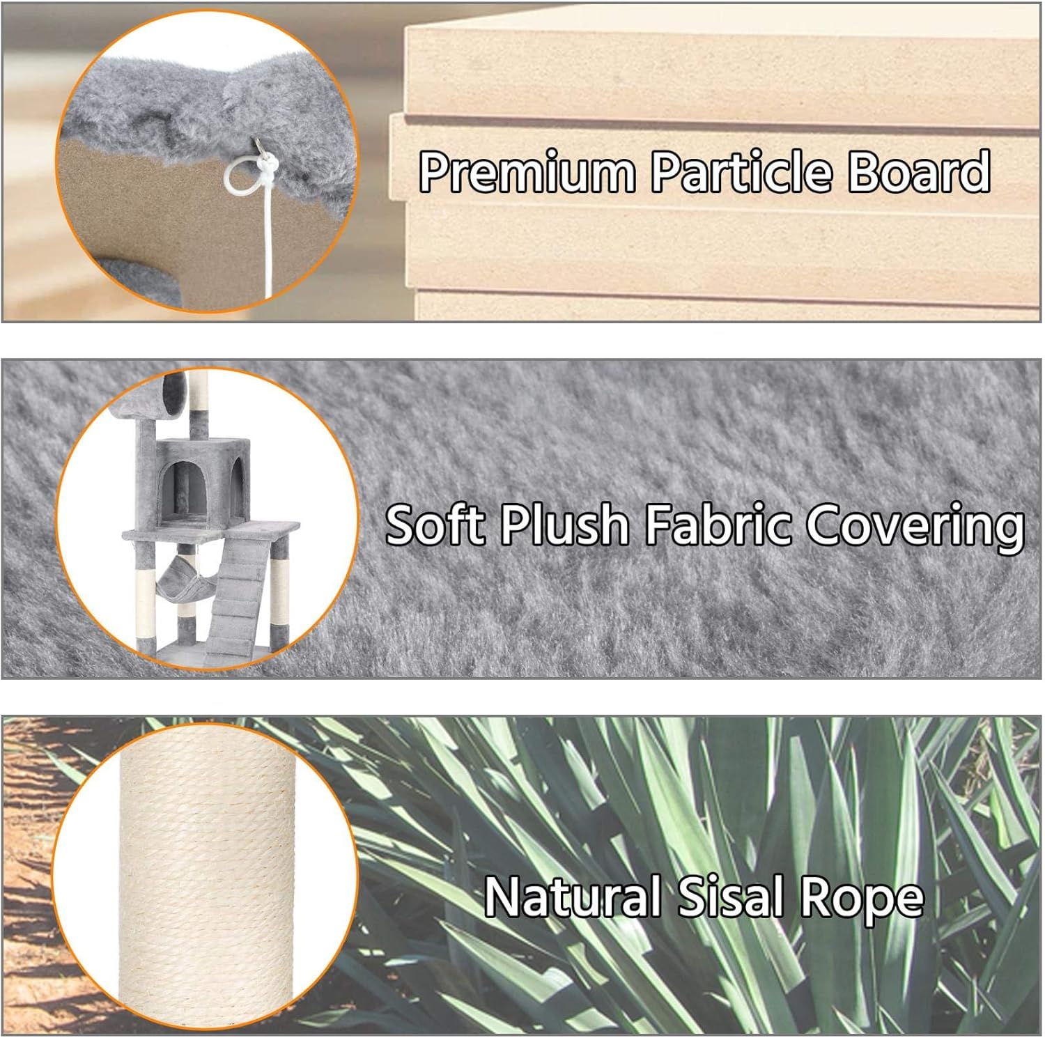 Materials: Particle Board, Plush Fabric, Sisal Rope