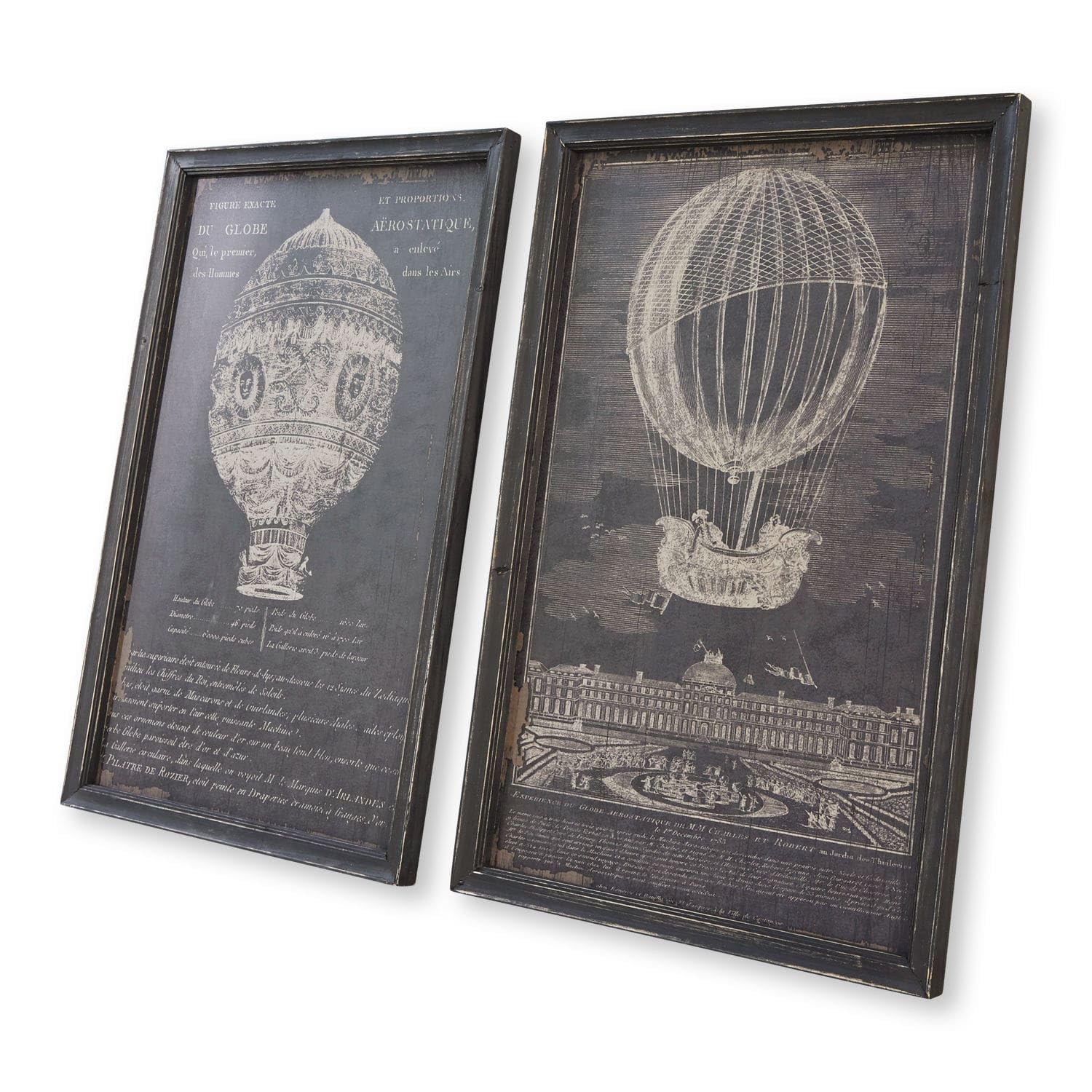 Loberon Ortarsis Coppia di Quadri - Delicate Stampe Vintage - Motivi da Sogno, Nero