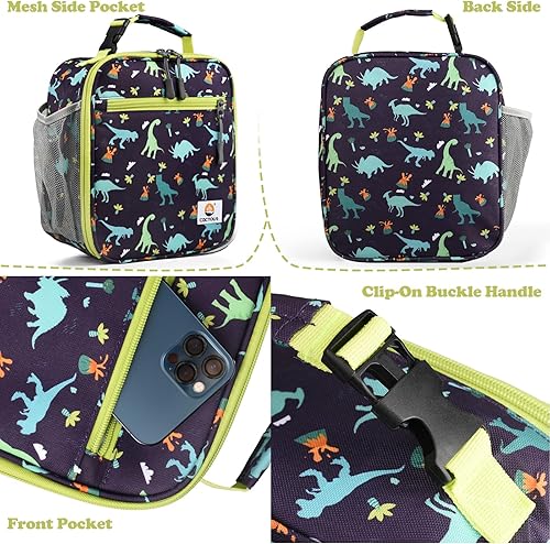 Miniatura 7 de CaCTOUR Lonchera para niños, lonchera térmica de alta calidad para niñas y niños, bolsa suave mini hielera térmica reutilizable para el trabajo,