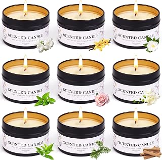 9 Pack Scented Candles Gift for Women and Men, Aromatherapy Candle Set for Home Scented, Small Candle Gift Set Basket for Boyfriend dad him Friend boss Mother Birthday Christmas Thanksgiving