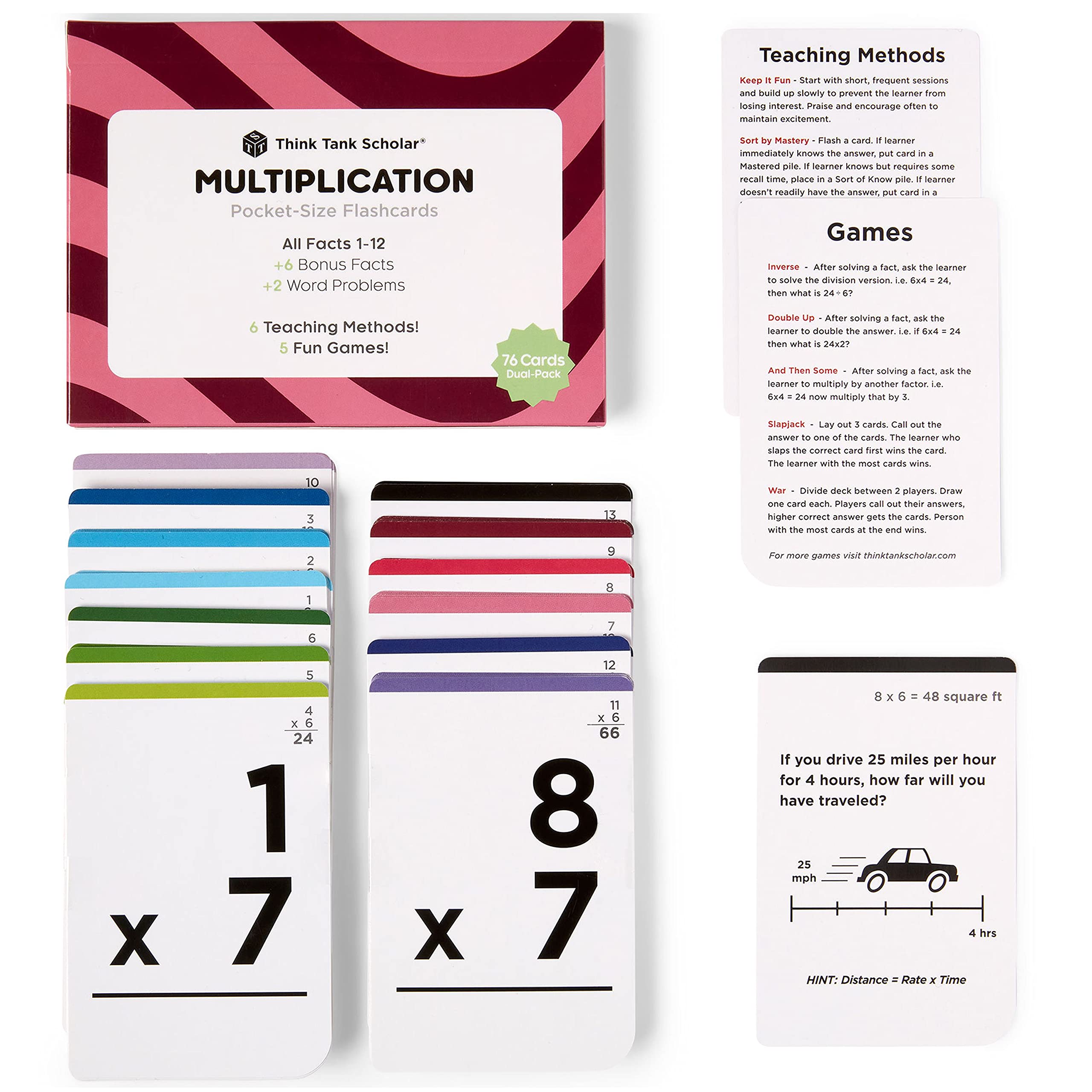 Buy Think Tank Scholar Multiplication Flash Cards 150 Facts All Facts 112 PocketSize