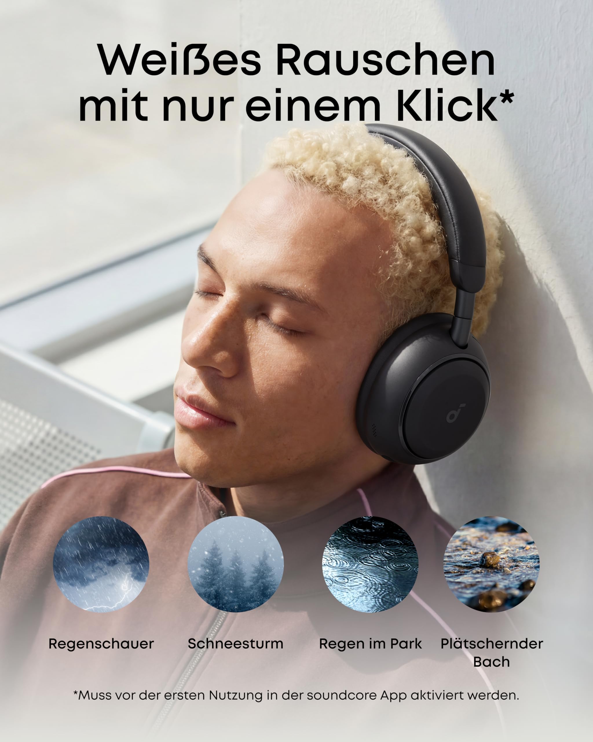 soundcore Space 2 by Anker, Noise Cancelling Kopfhörer, bequem, 50h Akku, LDAC Hi-Res Wireless Audio, Duale Verbindungen, klare Telefonate, Bluetooth 6.1, Nap-Modus, Trageerkennung