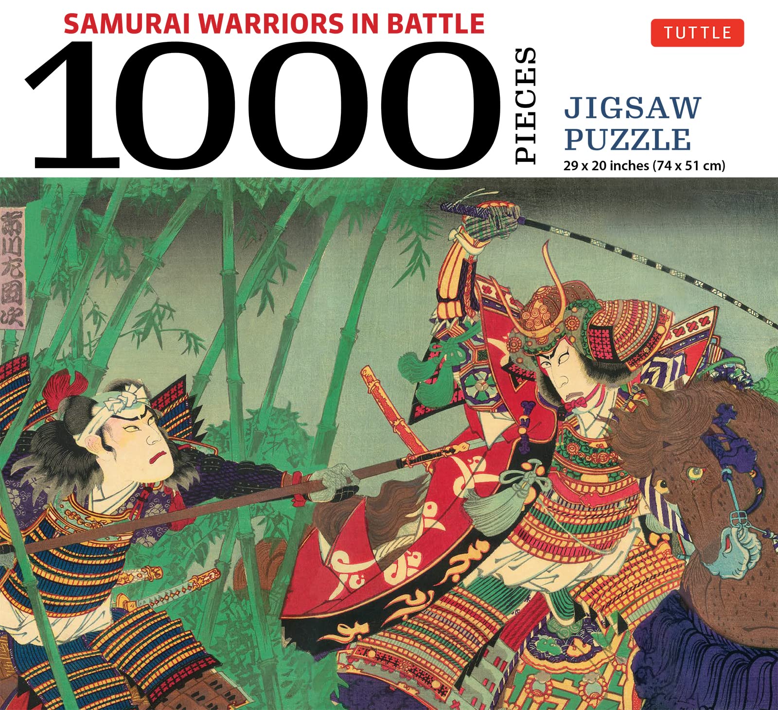 Samurai Warriors in Battle- 1000 Piece Jigsaw Puzzle: for Adults and Families - Finished Puzzle Size 29 x 20 inch (74 x 51 cm); A3 Sized Poster
