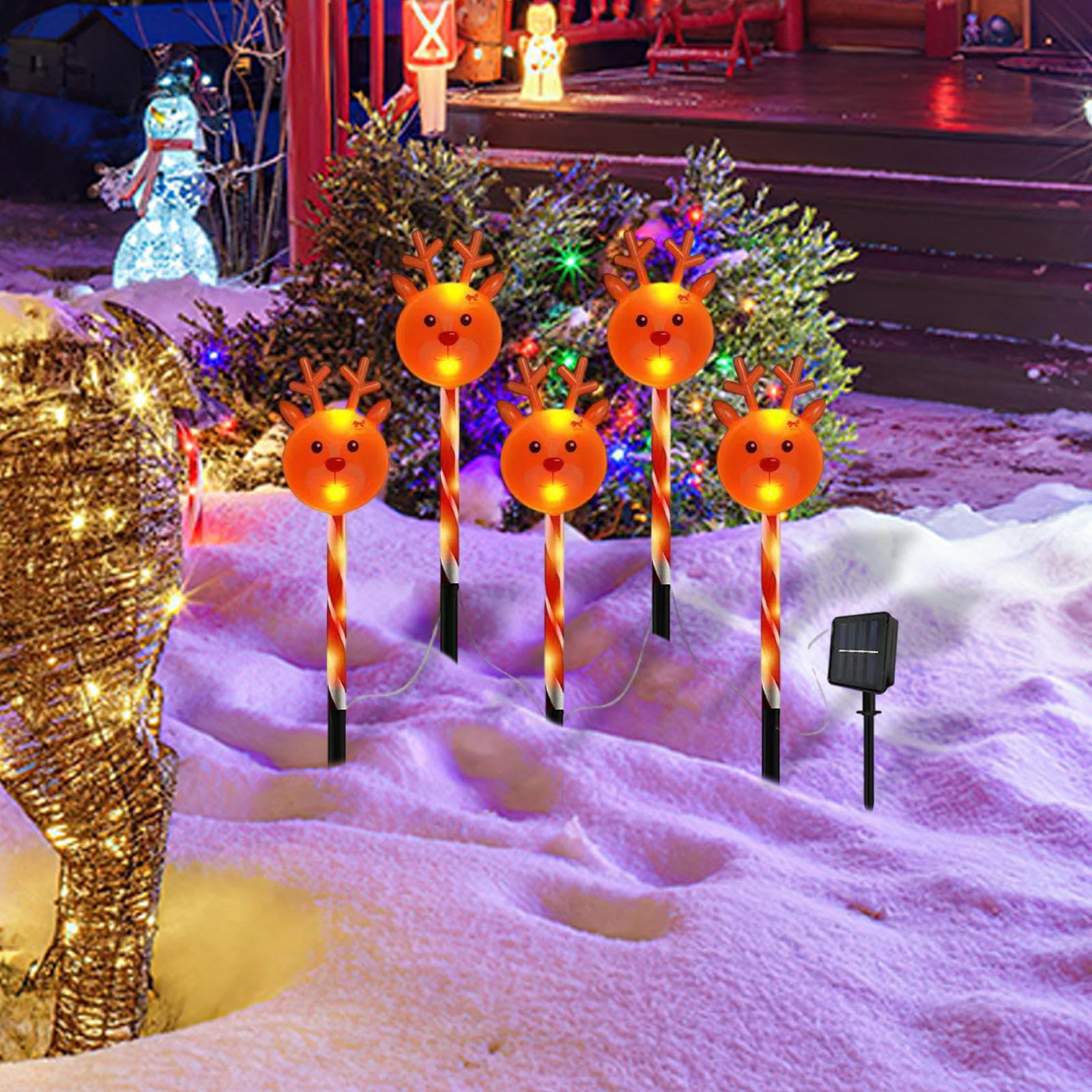 Paletti natalizi luminosi Decorazione paesaggistica regolabile ad energia | Illuminato per di Natale Per decor da festa, giardino, cortile, esterno, interno, prato
