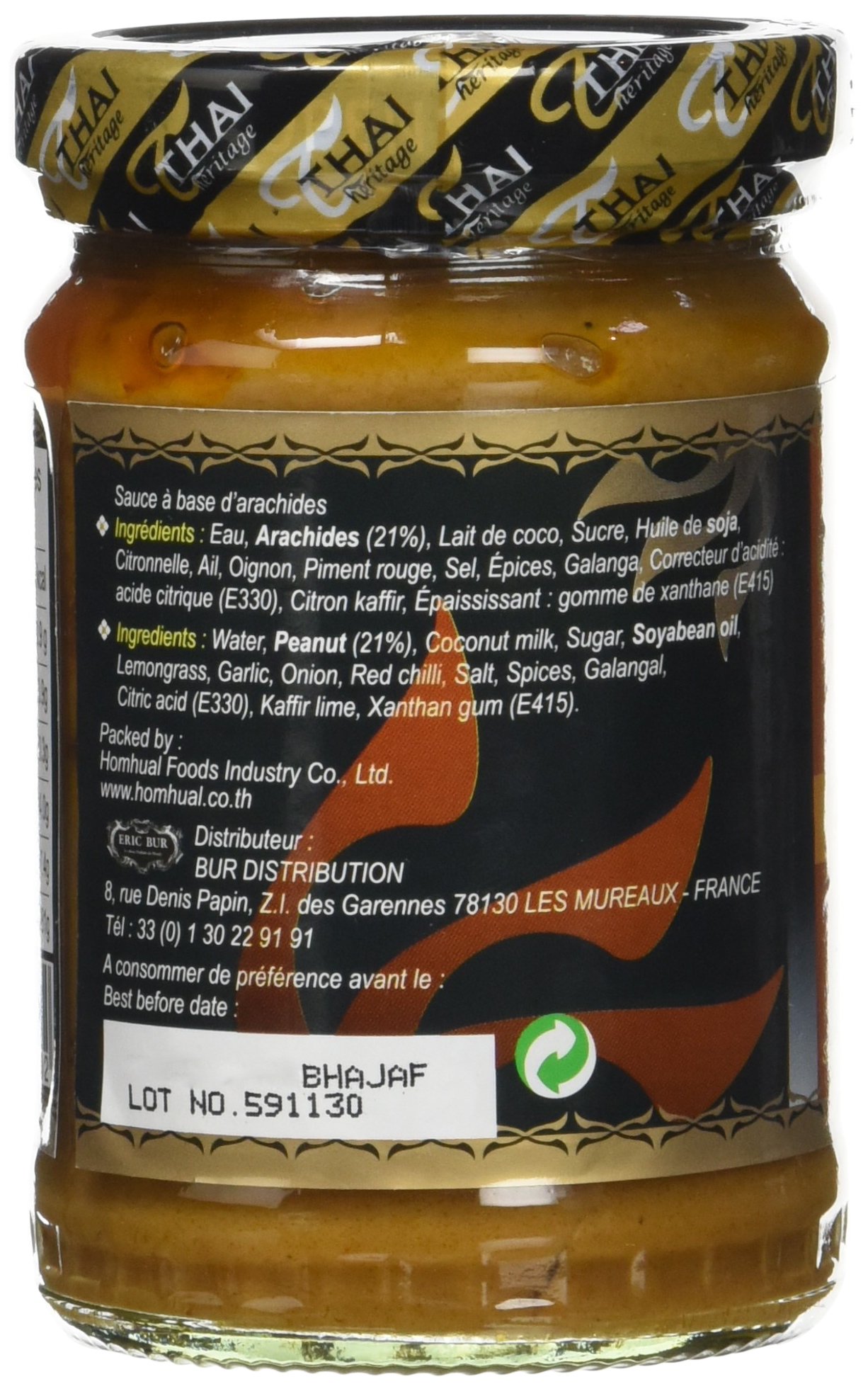 THAI HERITAGE Sauce Satay 230 g - Lot de 6