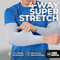 Vista 65 de Mangas de brazo de protección solar UV para hombres y mujeres, manga de enfriamiento de compresión deportiva UPF 50, base de cáncer de piel