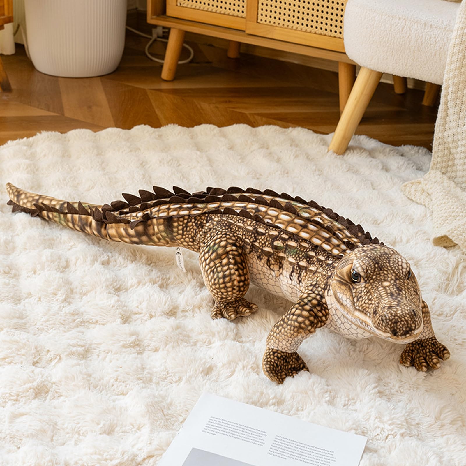 IPENNY Realistic Crocodile Doll Soft Stuffed Animals Toy Sleeping Buddy Pillow Snuggly Playtime Companions for Kids Zoo Souvenir Dolls Children's Day Gifts,96CM/37.8IN (Brown) - Image 4
