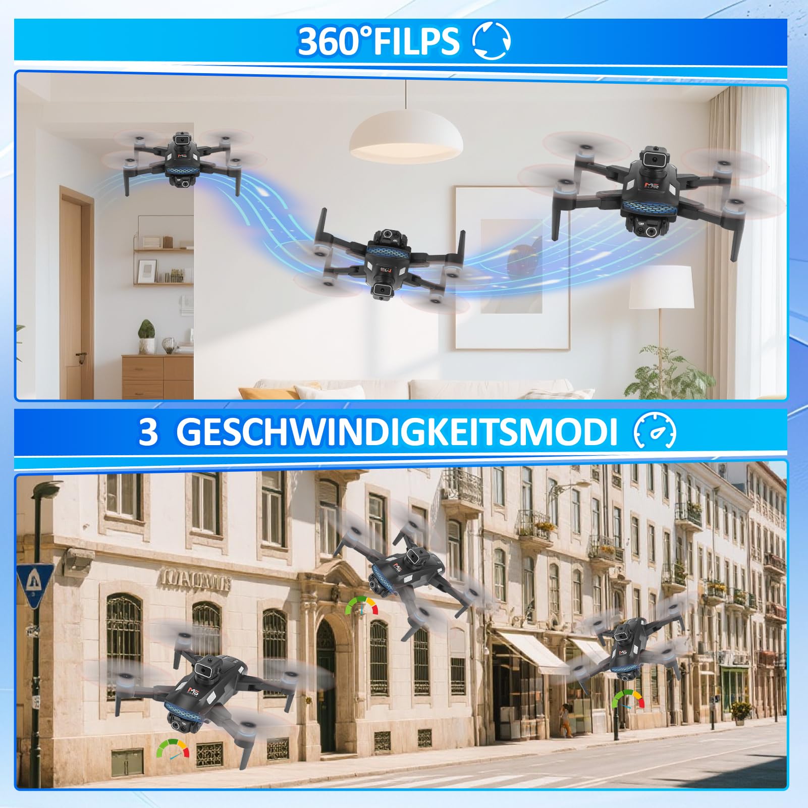 Drohne mit HD 4K Kamera,FPV RC Quadcopter mit Bildschirm,Bürstenloser Motor,One Key Start/Landen,360° Flip, Headless Modus, Höhenhaltung, Tragetasche,Spielzeug Geschenke für Jungen Mädchen Anfänger