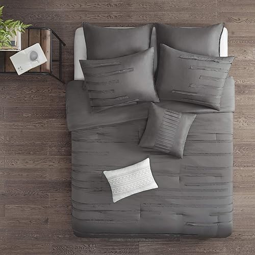 Miniatura 3 de 510 Design Juego de edredón acogedor, diseño moderno casual para todas las estaciones, ropa de cama alternativa con fundas a juego, tamaño King (104