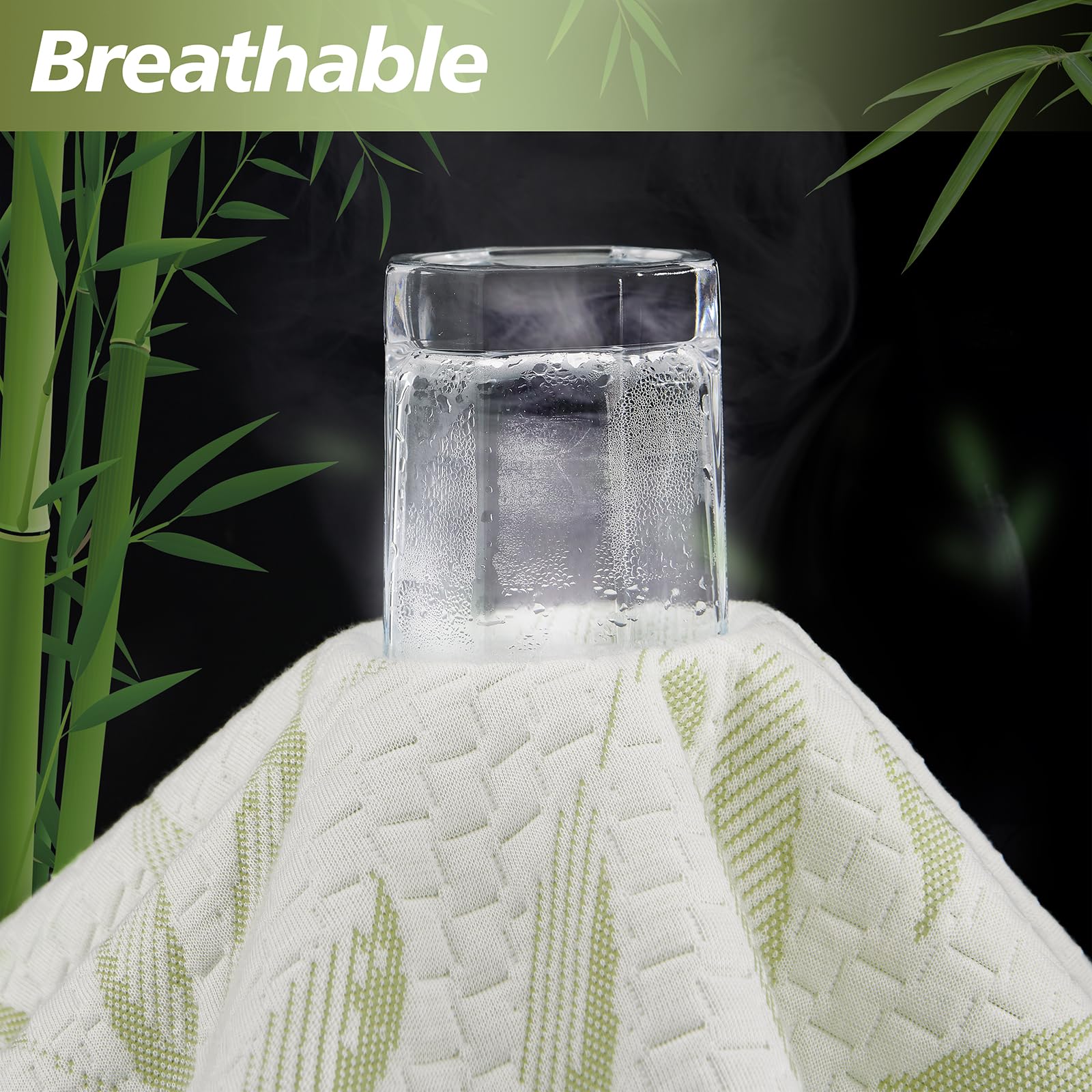 Mattress Protector - Protector de colchón tamaño individual, impermeable lavable de rayón de bambú, transpirable y silencioso, ajuste profundo elástico para colchones de 13 a 53 cm