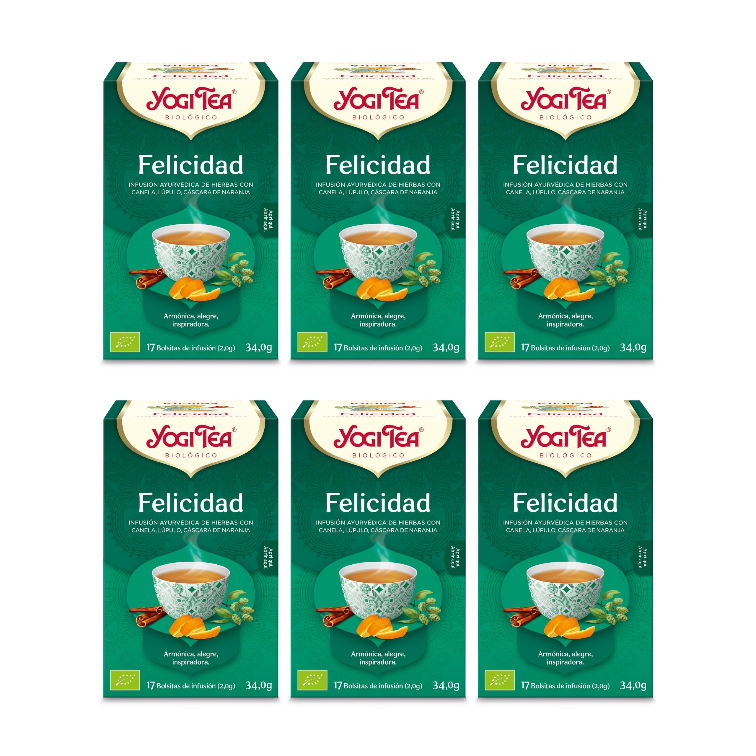 Yogi Tea Felicidad Paquete de 6 x 17 Sobres 102 Sobres