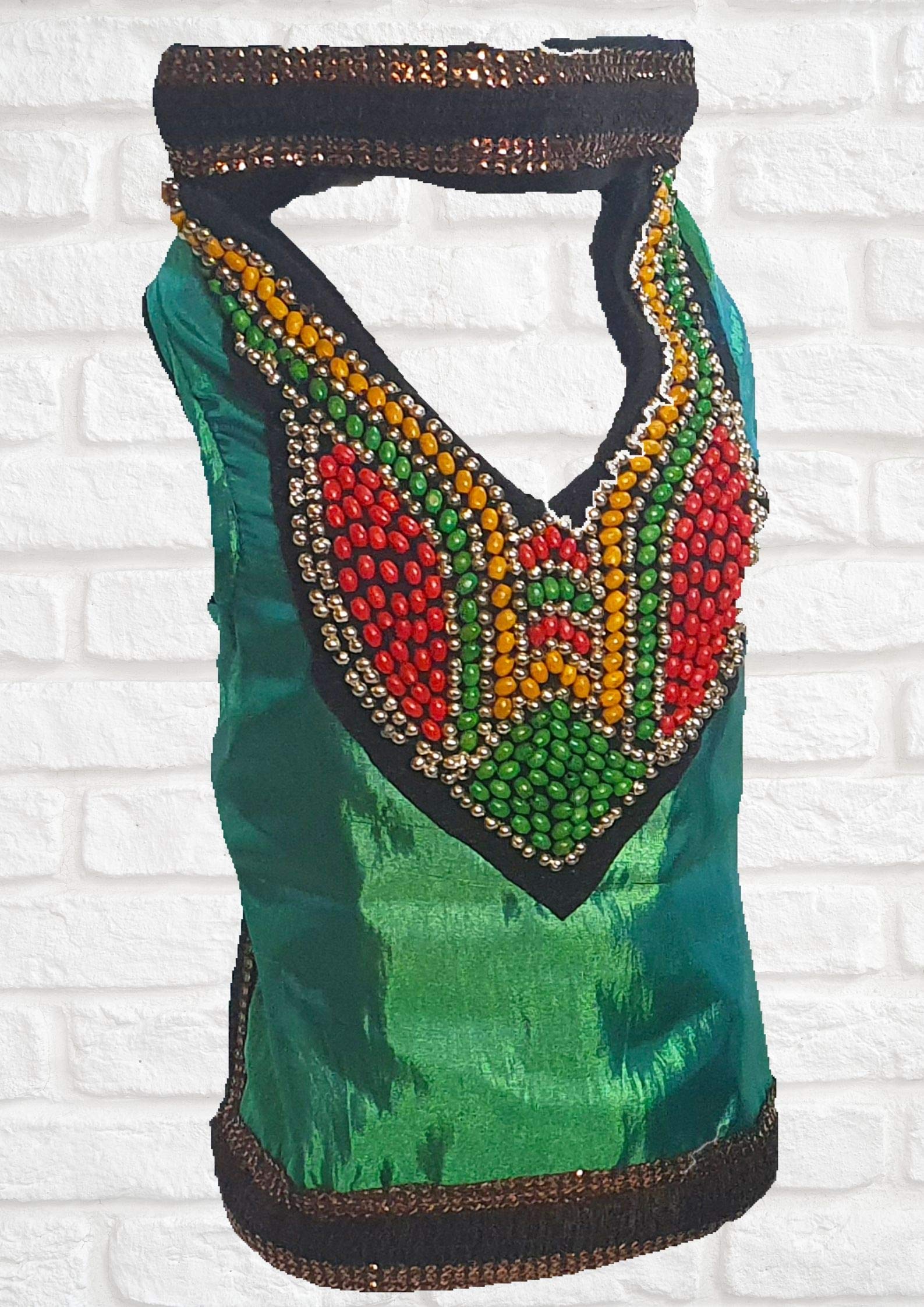 Kitty And The Woof Gang Green Dress with colored beads top, black lace bottom & collar with sequence | Includes a Black Leash | Weddings, parties | Dog dress for small medium large dog male female-14 Inch-M (Small Medium) (B085Y9ZZZ2) Amazon Price History, Amazon Price Tracker