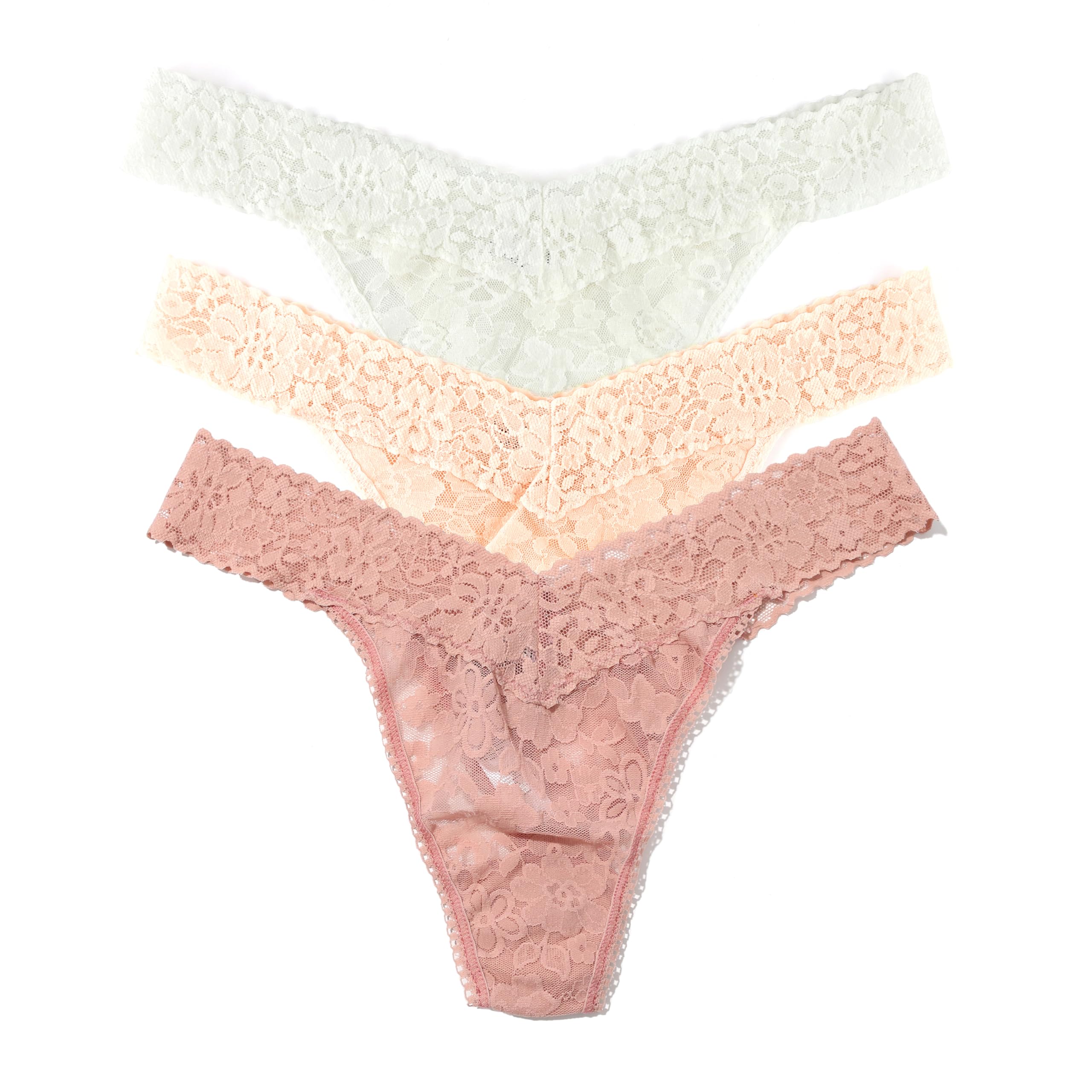 hanky panky - Daily Lace Low Rise Thongs for Women (3 pack) | Comfortable Seamless Underwear Lingerie | One Size (2-12)