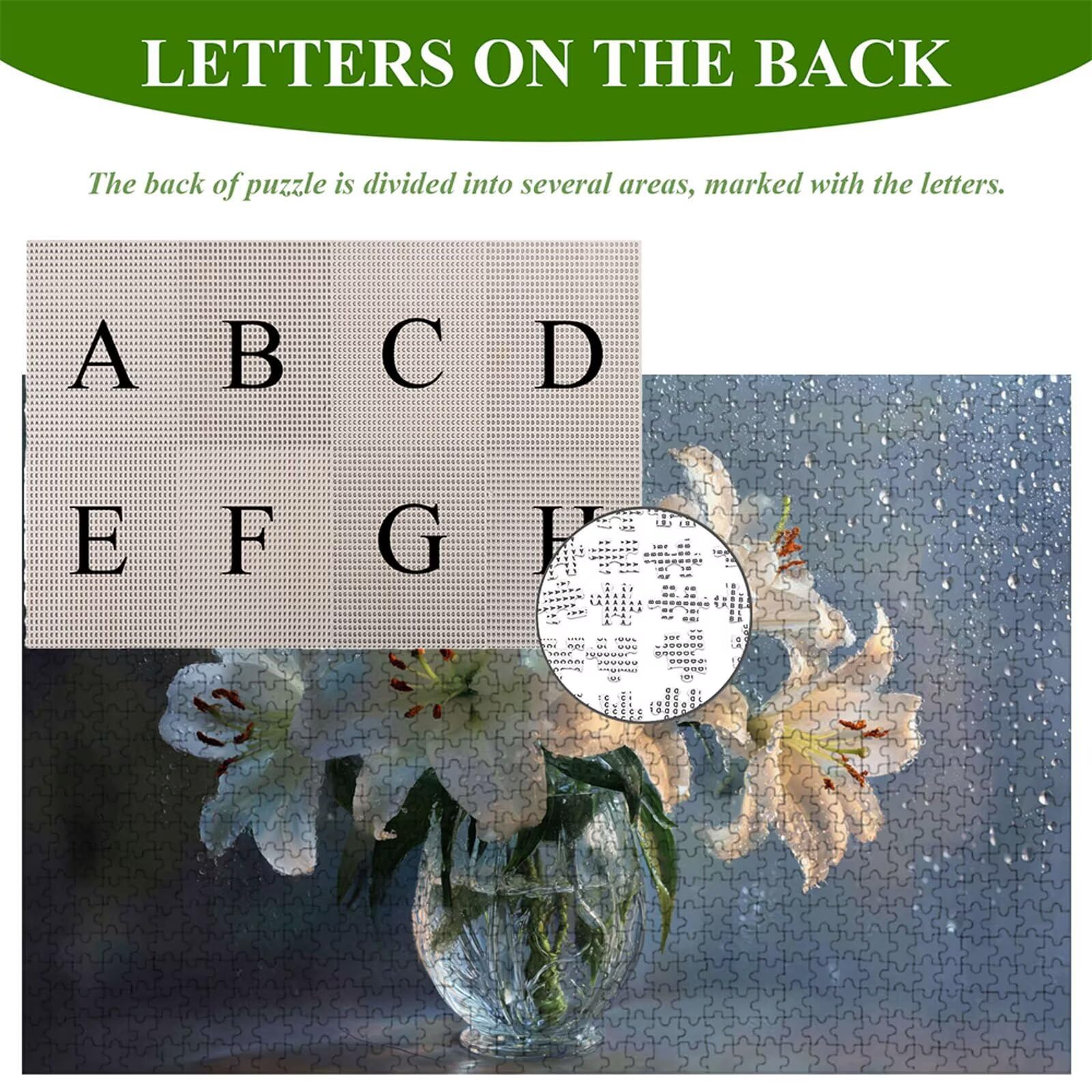 Puzzle 1200 Piezas Adultos Lirio & Paisaje, Rompecabezas con Letras Traseras y Póster, Pasatiempo Antiestrés, Decoración de Pared, Regalo Decorar Mujer Hombre 75 x 50 cm (14 Años +) P3#630