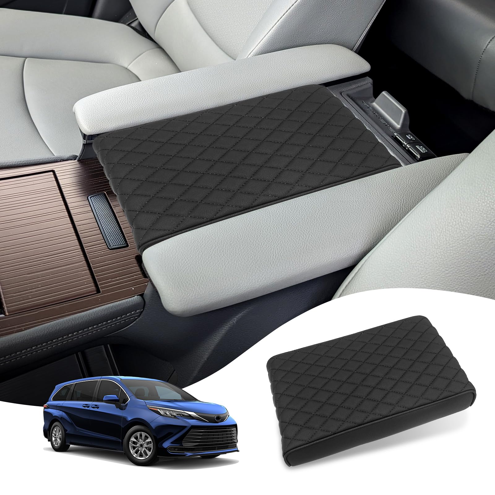 Custom Fit for Center Console Cover Toyota Sienna 2021 2022 2023 2024 2025 2026 Armrest Cover Center Console Pad Interior Accessories Car Armrest Seat Box Cover Protector