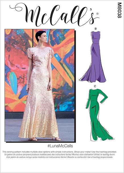 McCalls Pattern M8038B5 Misses' & Women's Special Occasion Dresses ...