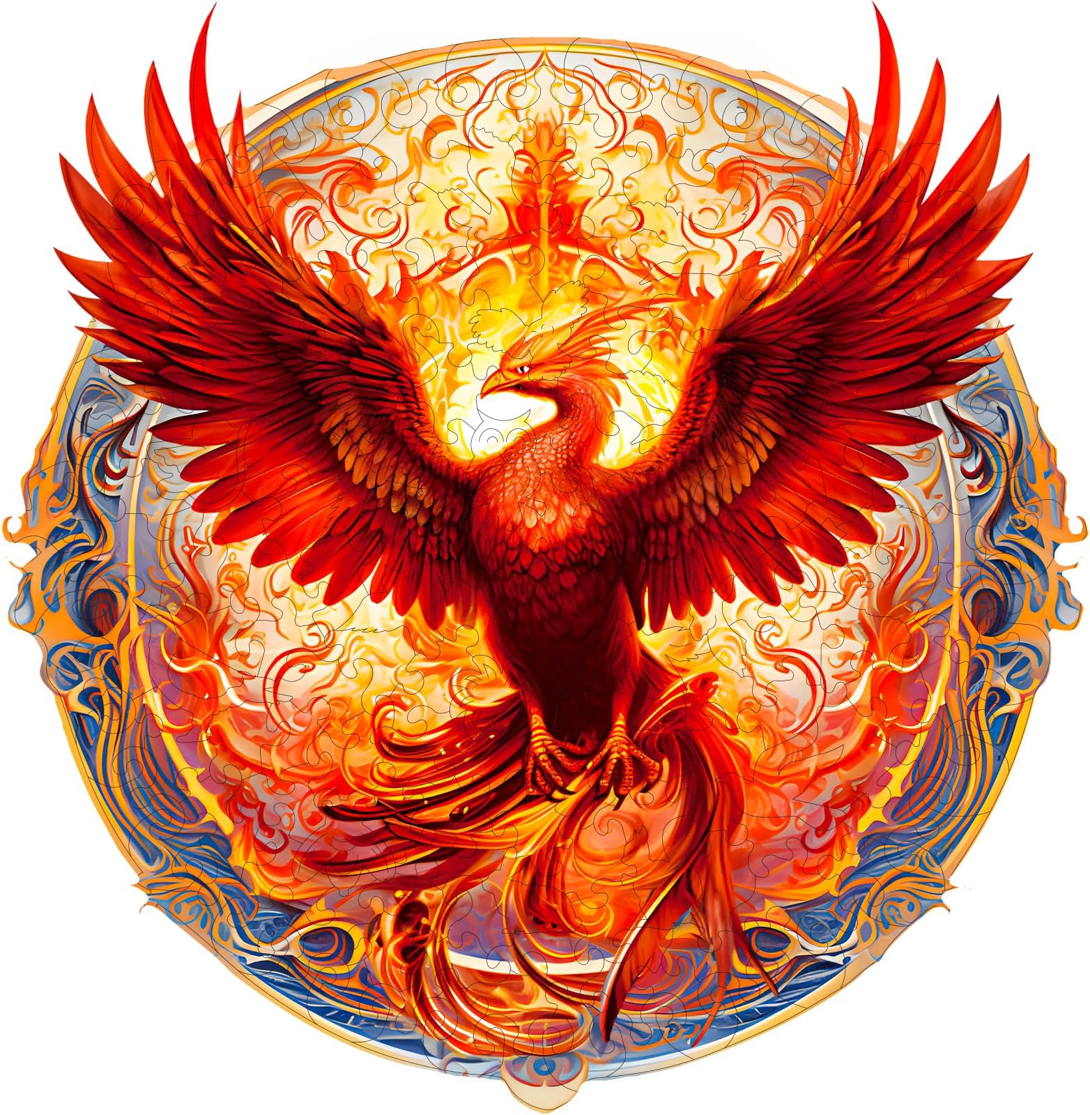 AAGOODWooden Jigsaw Puzzles - Advanced Reborn Phoenix Wooden Puzzle Adult Unique Shape Wooden Jigsaw Puzzle for Adults, Perfect for Birthday Gifts, Family Puzzles 11.2 * 11.4in 191pcs