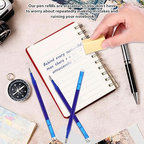 Miniatura 3 de Molain 12 repuestos de repuesto borrables, repuestos mejorados de bolígrafo de gel de 0.028 in, repuesto de bolígrafo de punta redonda borrable,