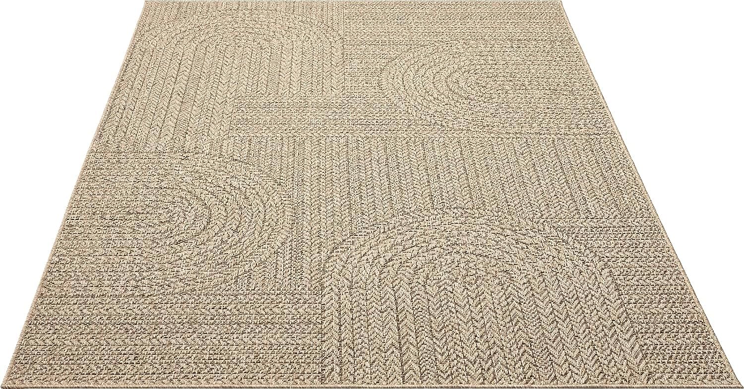 Mia's Alfombras Kinsley - Alfombra Resistente al Agua para Interior y Exterior, con Aspecto de Yute Natural, Ideal para Patio y jardín