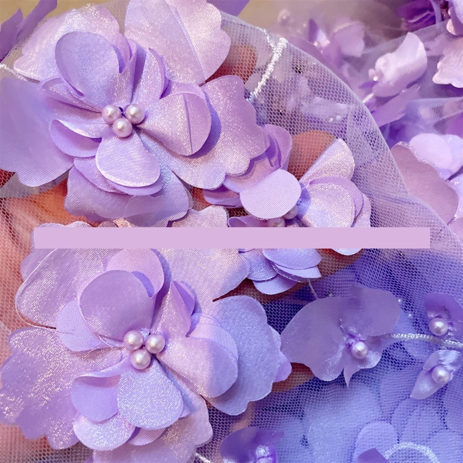 Stoff FüR Hochzeitskleider 14 Farbe Perlen 3D Blume geheftet Spitze Stoff Hochzeit Kleid DIY Kleidung Nähen für Heimwerker(Champagne golden,5Meters)