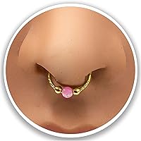 Vista 13 de Anillos falsos de septum de ópalo Ópalo verde dorado