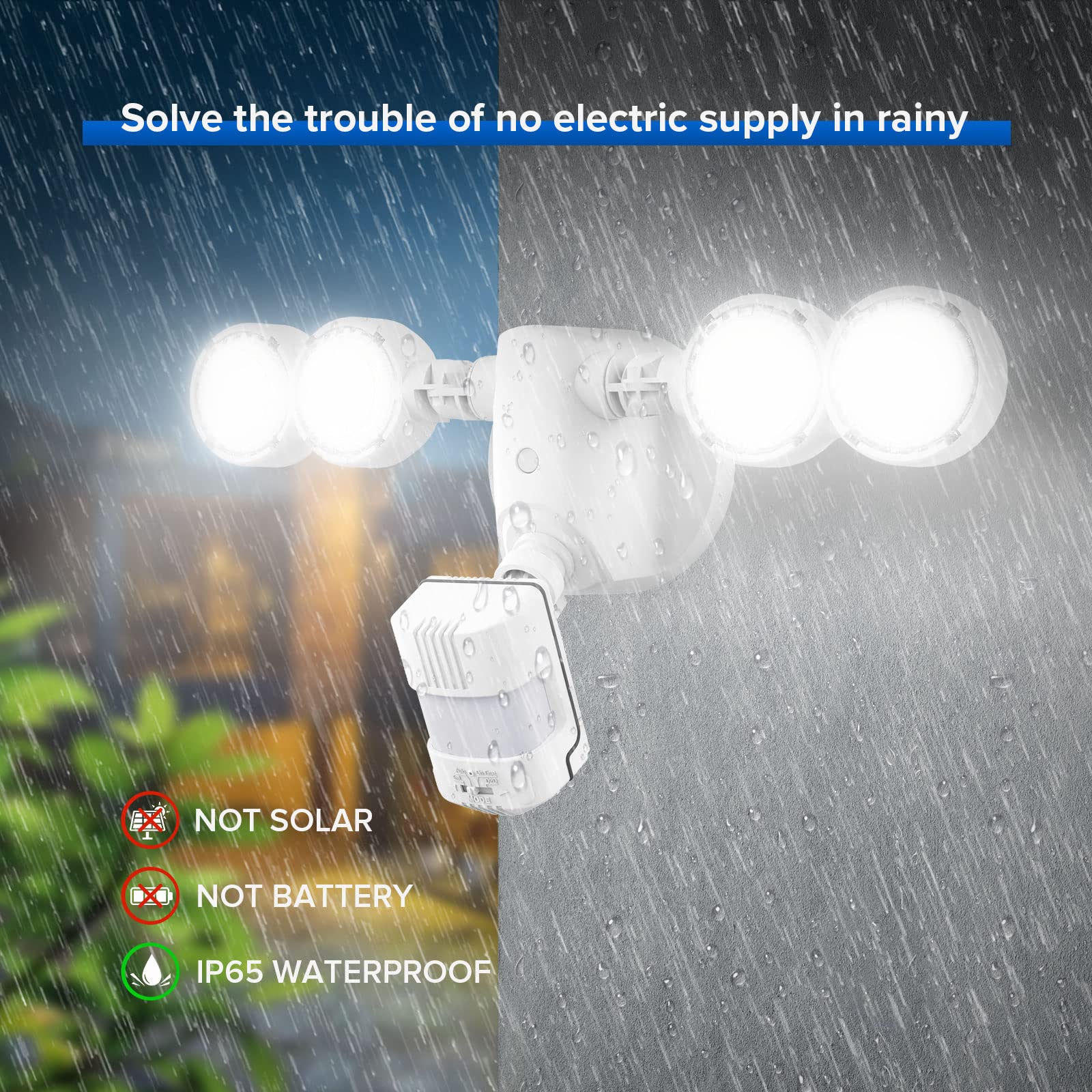 Home Zone Security White Motion Activated Outdoor