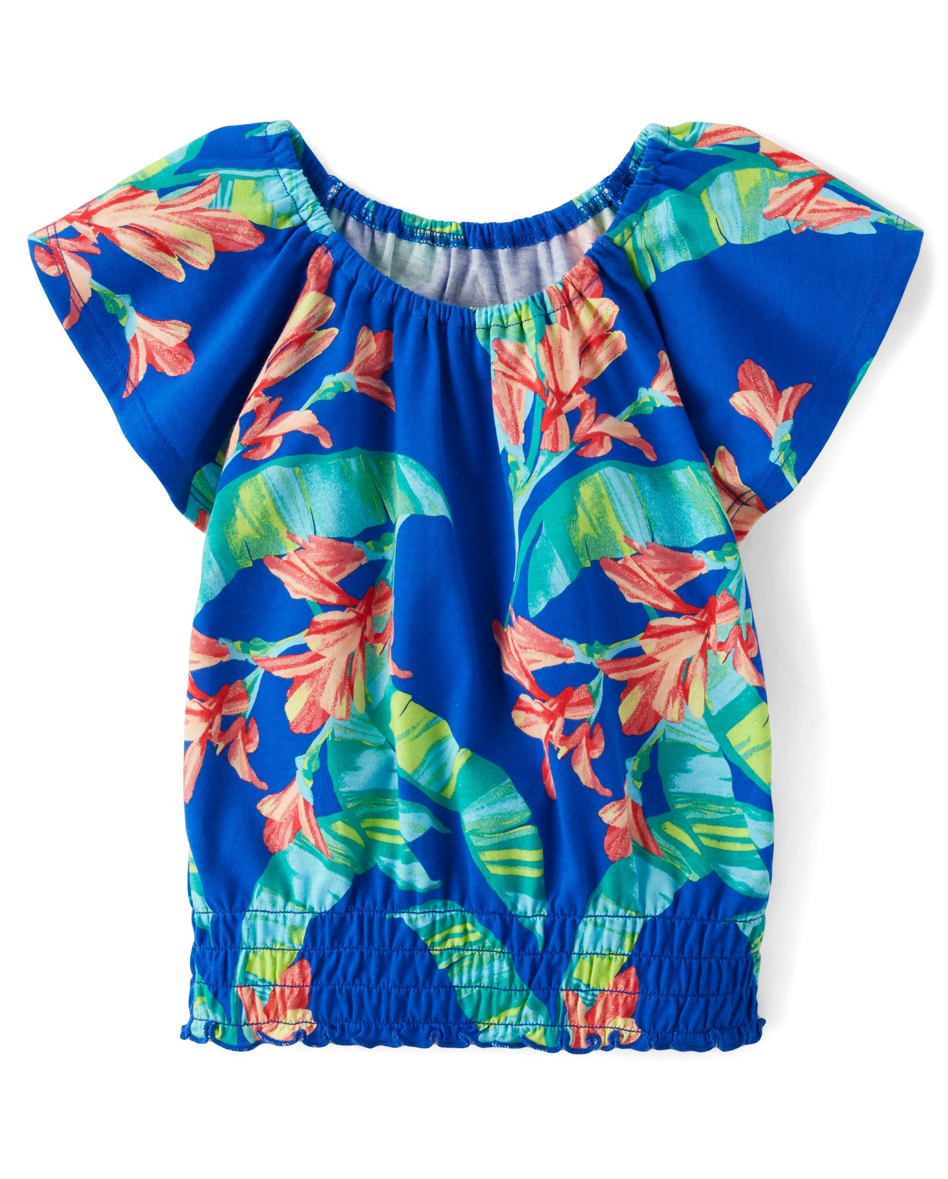 The Children's Place Girls' Smocked Short Sleeve Tops