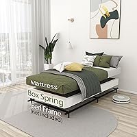 Vista 5 de Base de cama de metal resistente de 5 pulgadas con funda de somier de metal resistente y perfil bajo de 5 pulgadas para marco de cama, base