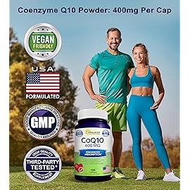 aSquared Nutrition CoQ10 (400mg Max Strength, 100 Veggie Capsules) - High Absorption Coenzyme Q10 Powder - Ubiquinone Supplement Pills, Extra Antioxidant CO Q-10 Enzyme Vitamin Tablets, Coq 10 400 mg