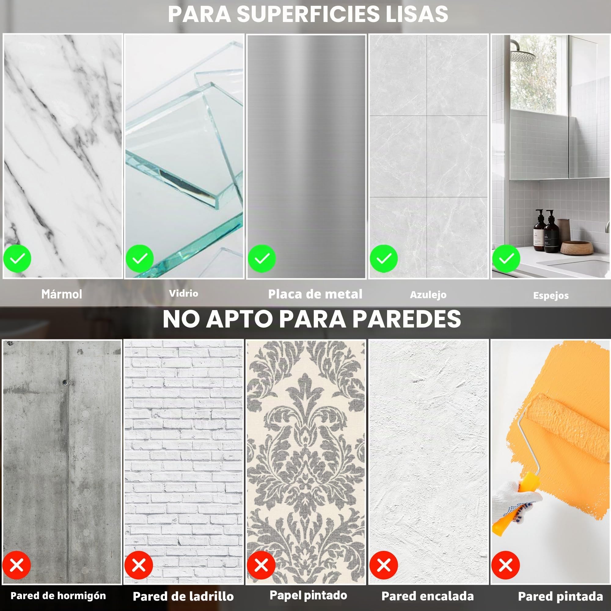 Aikzik Portarrollos Baño para Papel Higiénico, Porta Papel Higienico de Acero Inoxidable, Accesorios Baño sin Taladrar, Blanco.