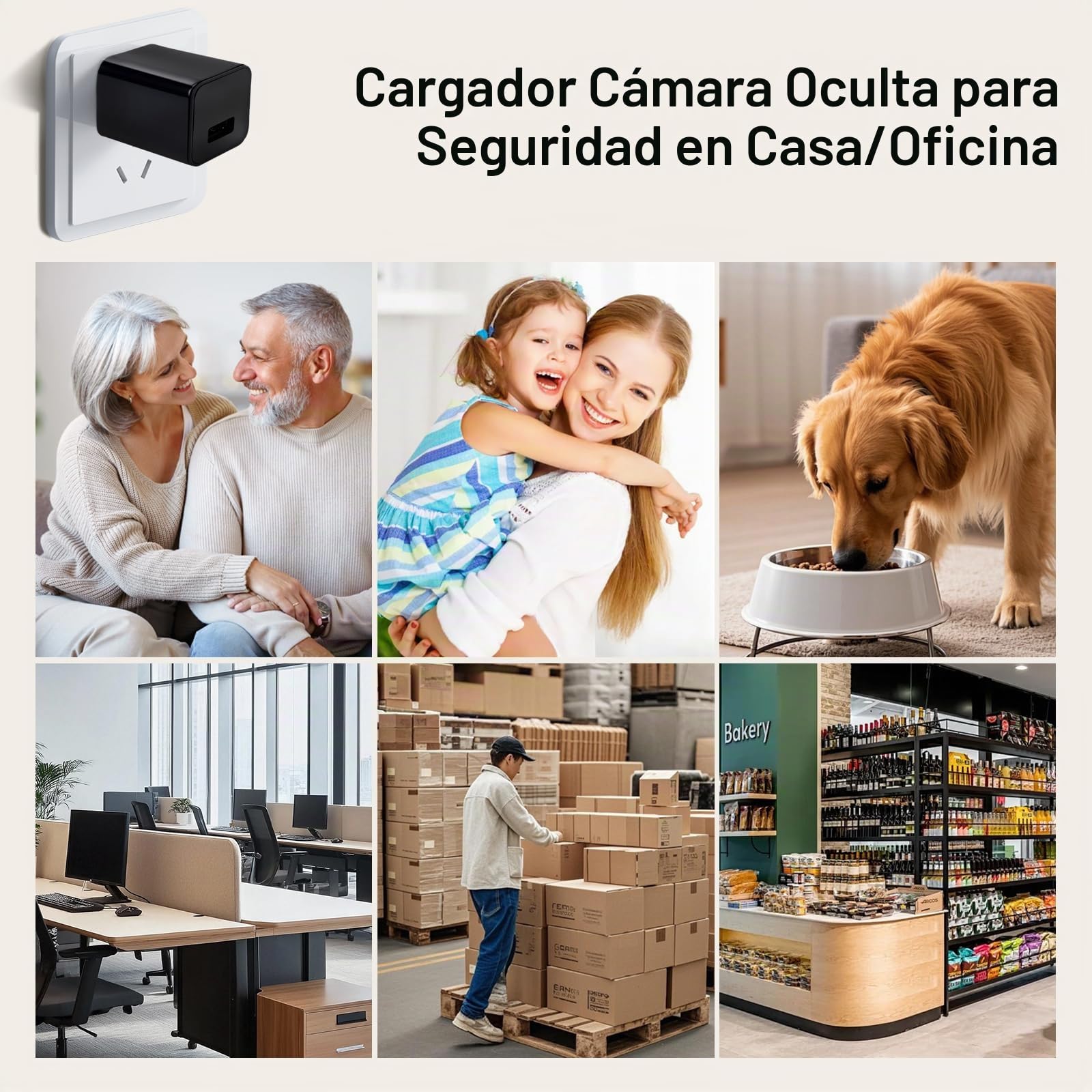 Cámara cargadora, mini cámaras 1080P, grabadora de video con detección de movimiento, cámaras de seguridad para el hogar, la oficina